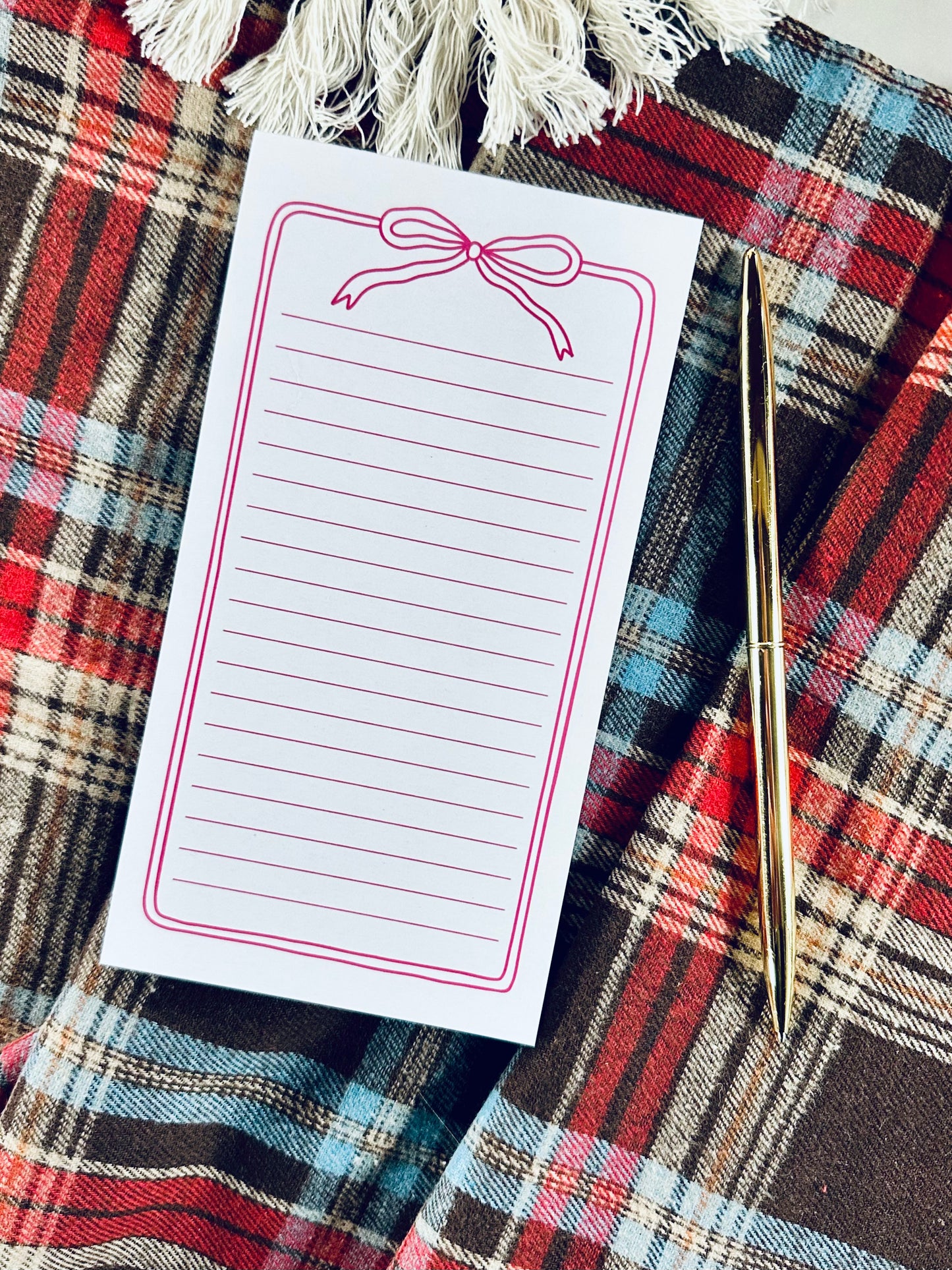 Croquette Bow Slim (1/3 Page), 50 Page, Tear Away Notepad/To Do List