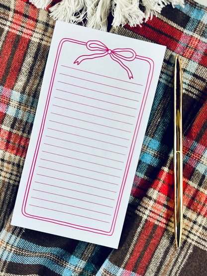 Croquette Bow Slim (1/3 Page), 50 Page, Tear Away Notepad/To Do List