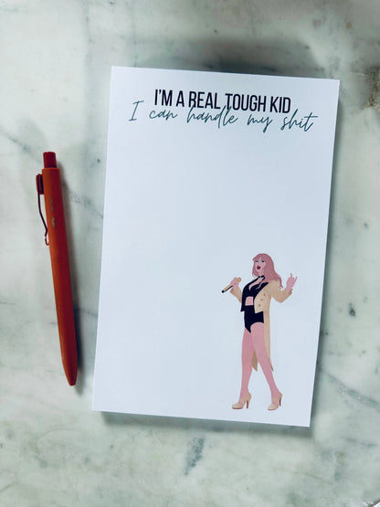 I'm a Real Tough Kid, I can Handle my Shit Broken Heart Notepad - maedaymaedaymaeday