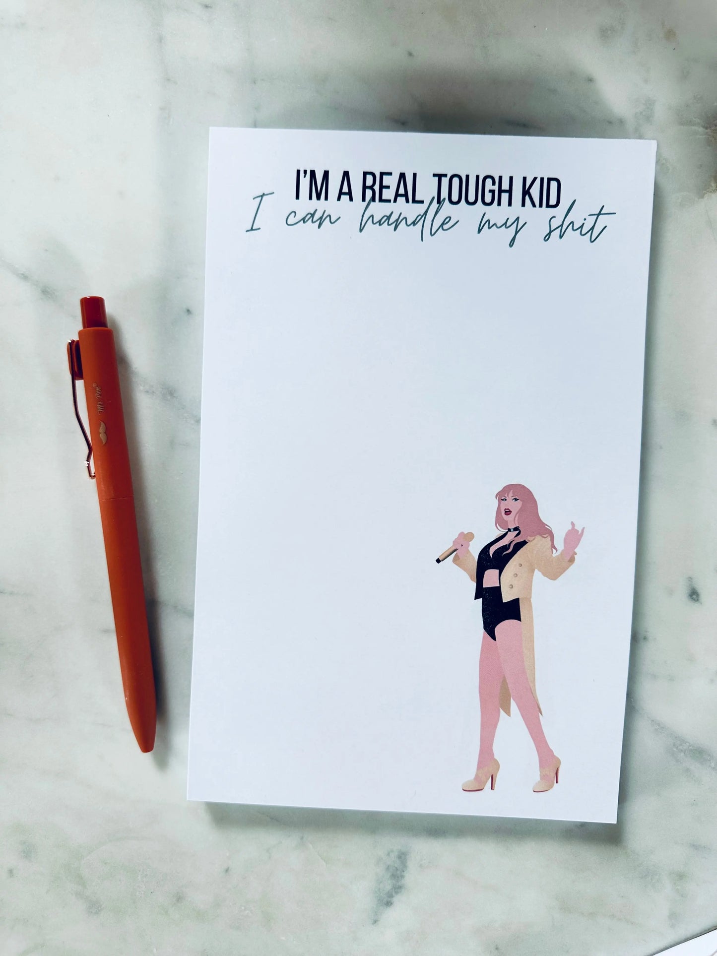 I'm a Real Tough Kid, I can Handle my Shit Broken Heart Notepad - maedaymaedaymaeday