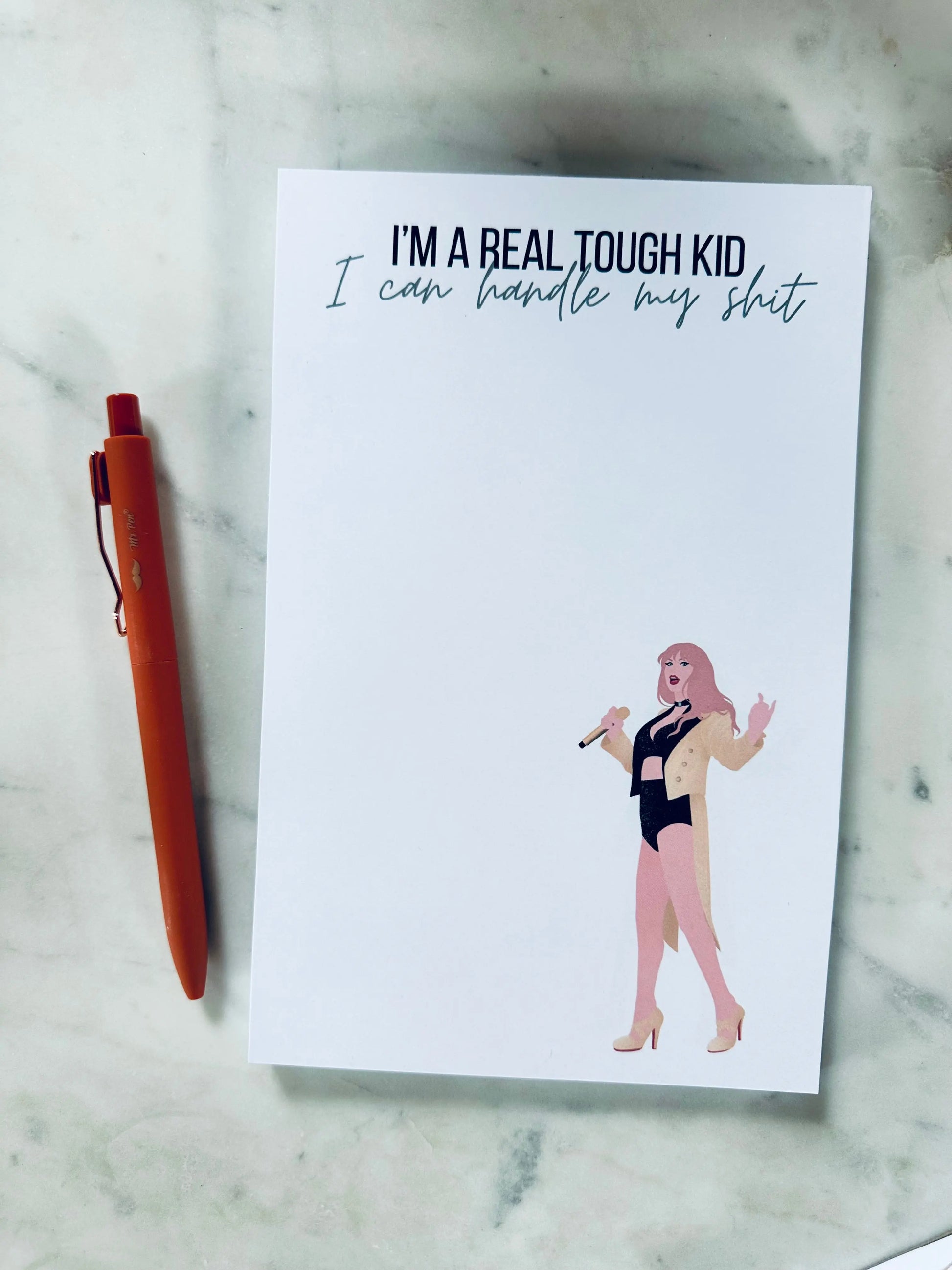 I'm a Real Tough Kid, I can Handle my Shit Broken Heart Notepad - maedaymaedaymaeday