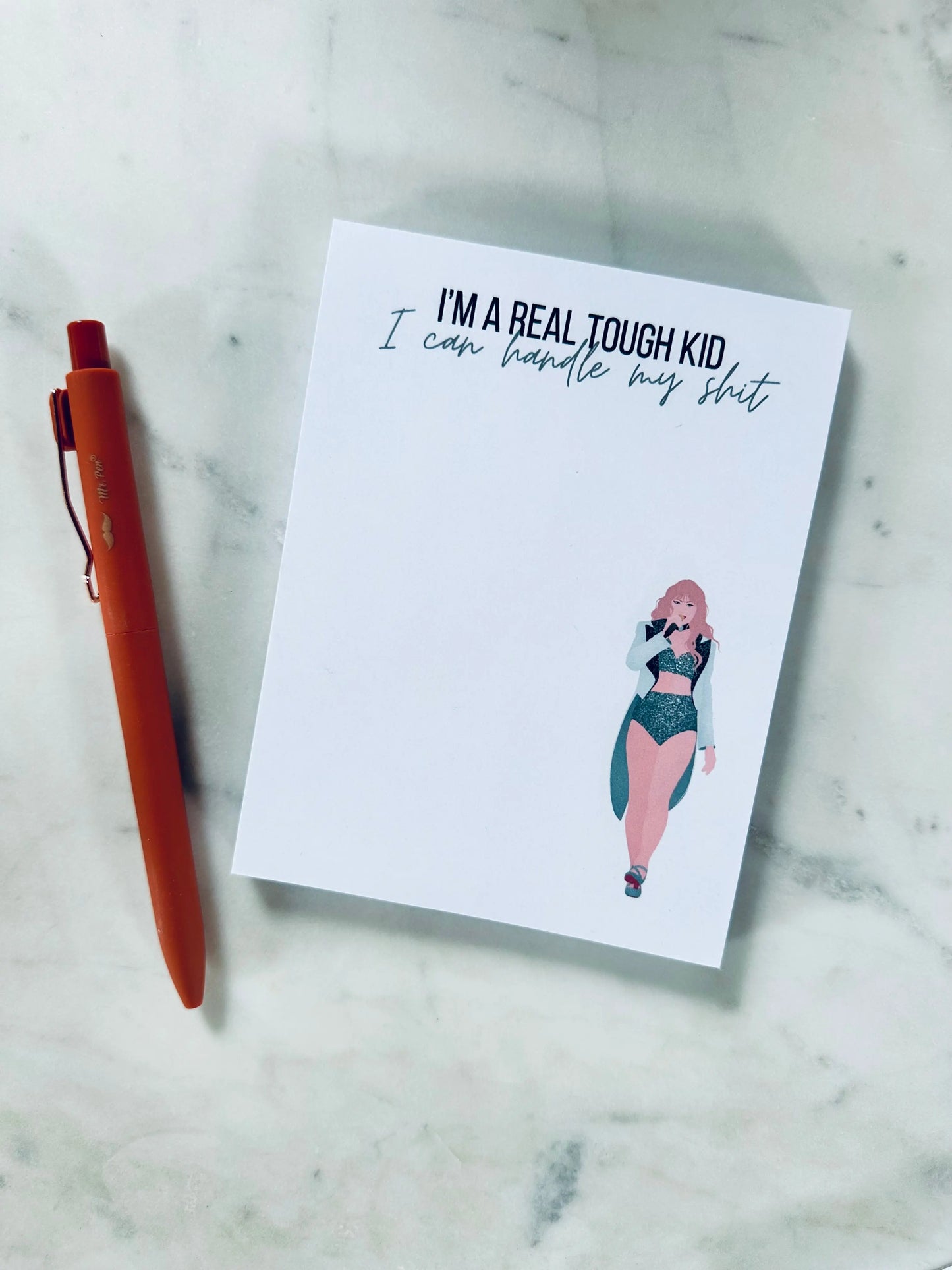 I'm a Real Tough Kid, I can Handle my Shit Broken Heart Notepad - maedaymaedaymaeday