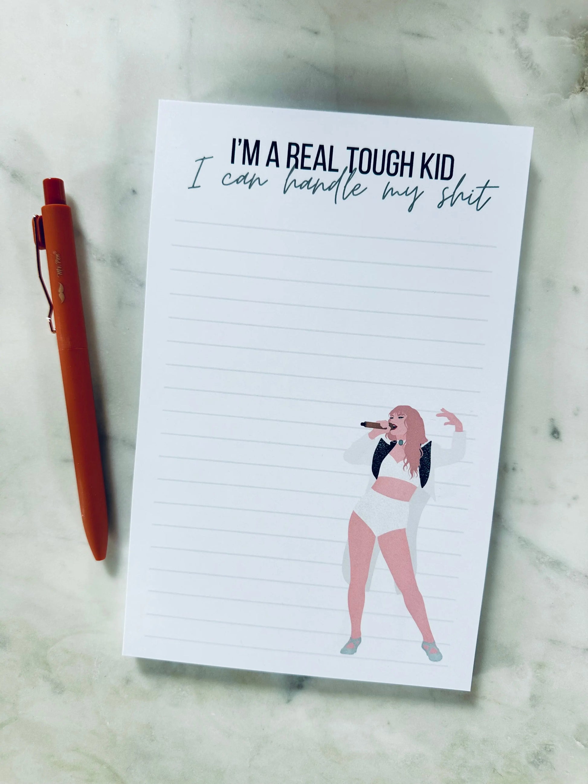 I'm a Real Tough Kid, I can Handle my Shit Broken Heart Notepad - maedaymaedaymaeday