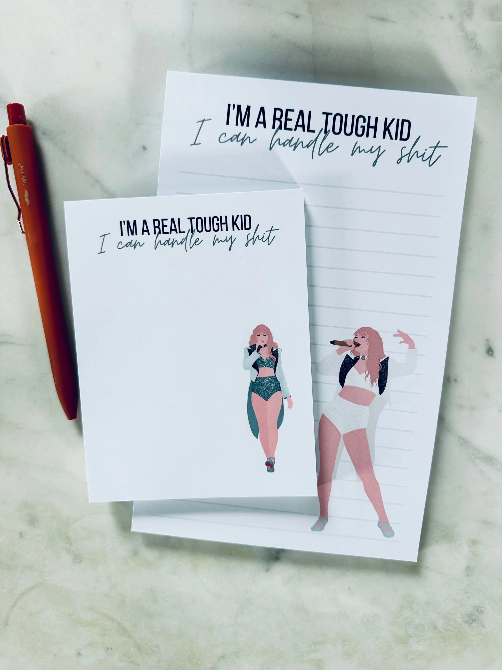 I'm a Real Tough Kid, I can Handle my Shit Broken Heart Notepad - maedaymaedaymaeday