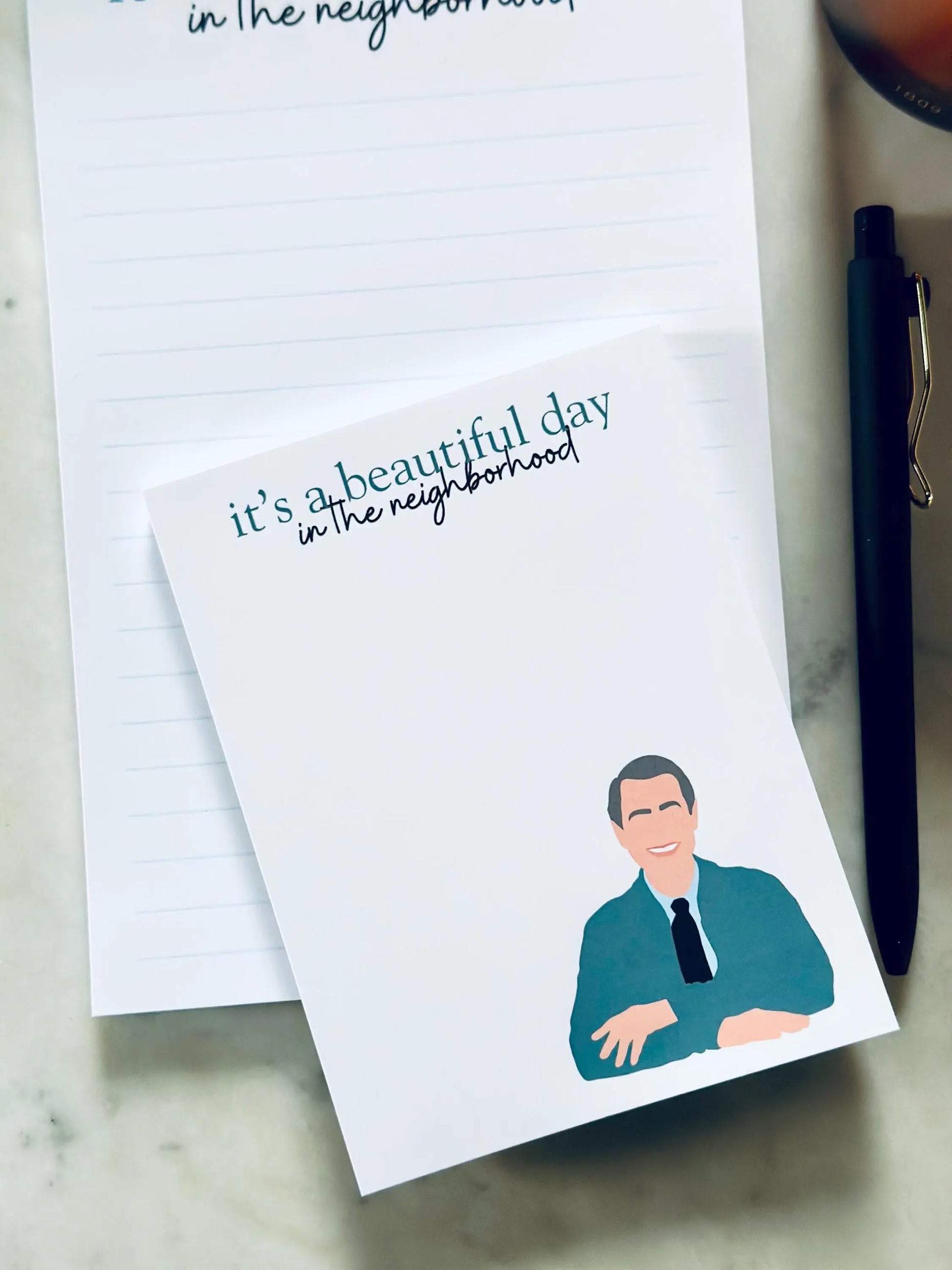 It's a Beautiful Day in the Neighborhood Half (5.5x8.5") & Quarter Page Notepad, Mr. Rogers Inspired Notepad, Housewarming Gift