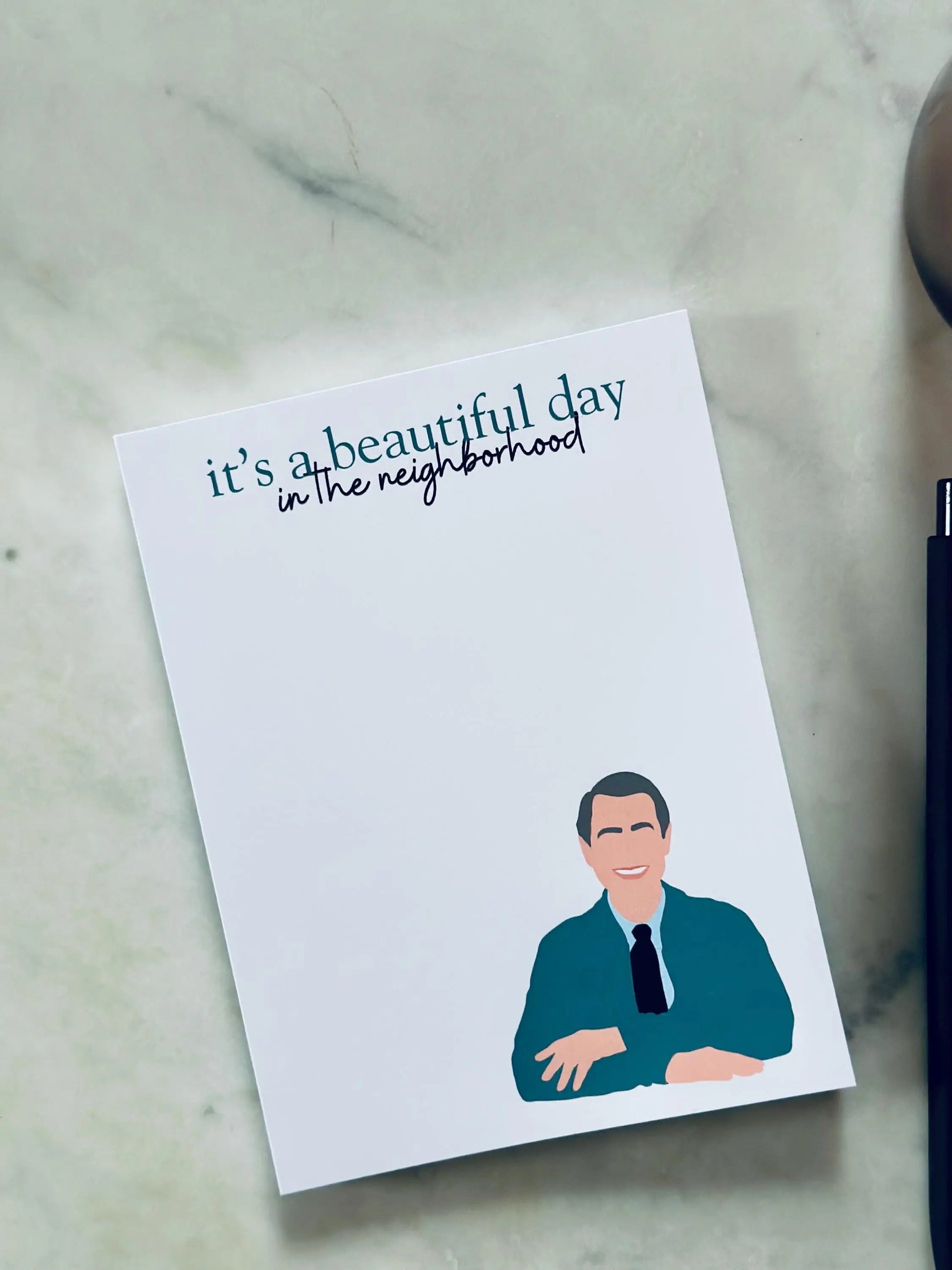 It's a Beautiful Day in the Neighborhood Half (5.5x8.5") & Quarter Page Notepad, Mr. Rogers Inspired Notepad, Housewarming Gift