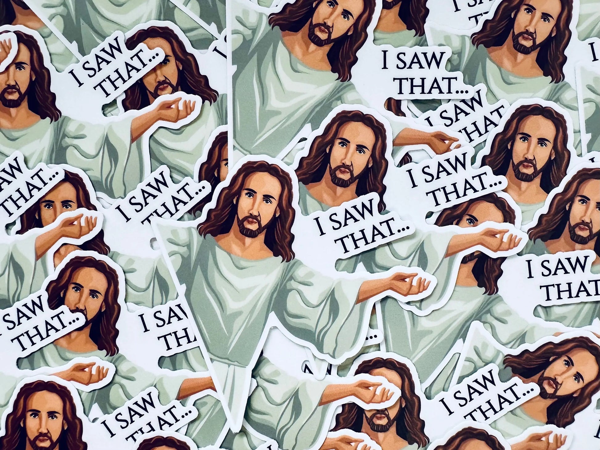 Jesus I Saw That Divine Observation Sticker maedaymaedaymaeday