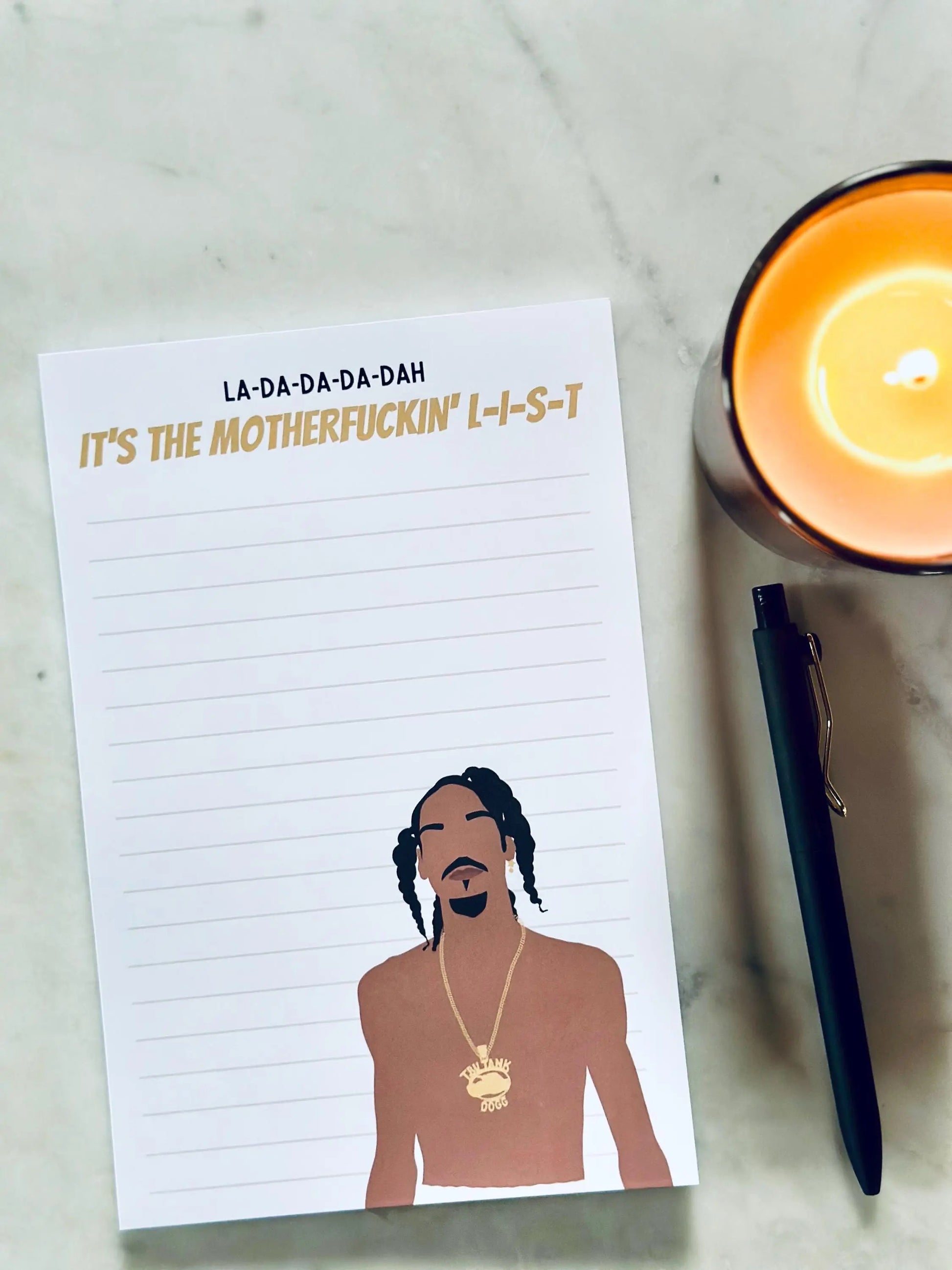 La-Da-Da-Da-Dah, It's the Motherfuckin' L-I-S-T Notepad Half (5.5x8.5") & Quarter Page Notepad, Rap Inspired Notepad maedaymaedaymaeday