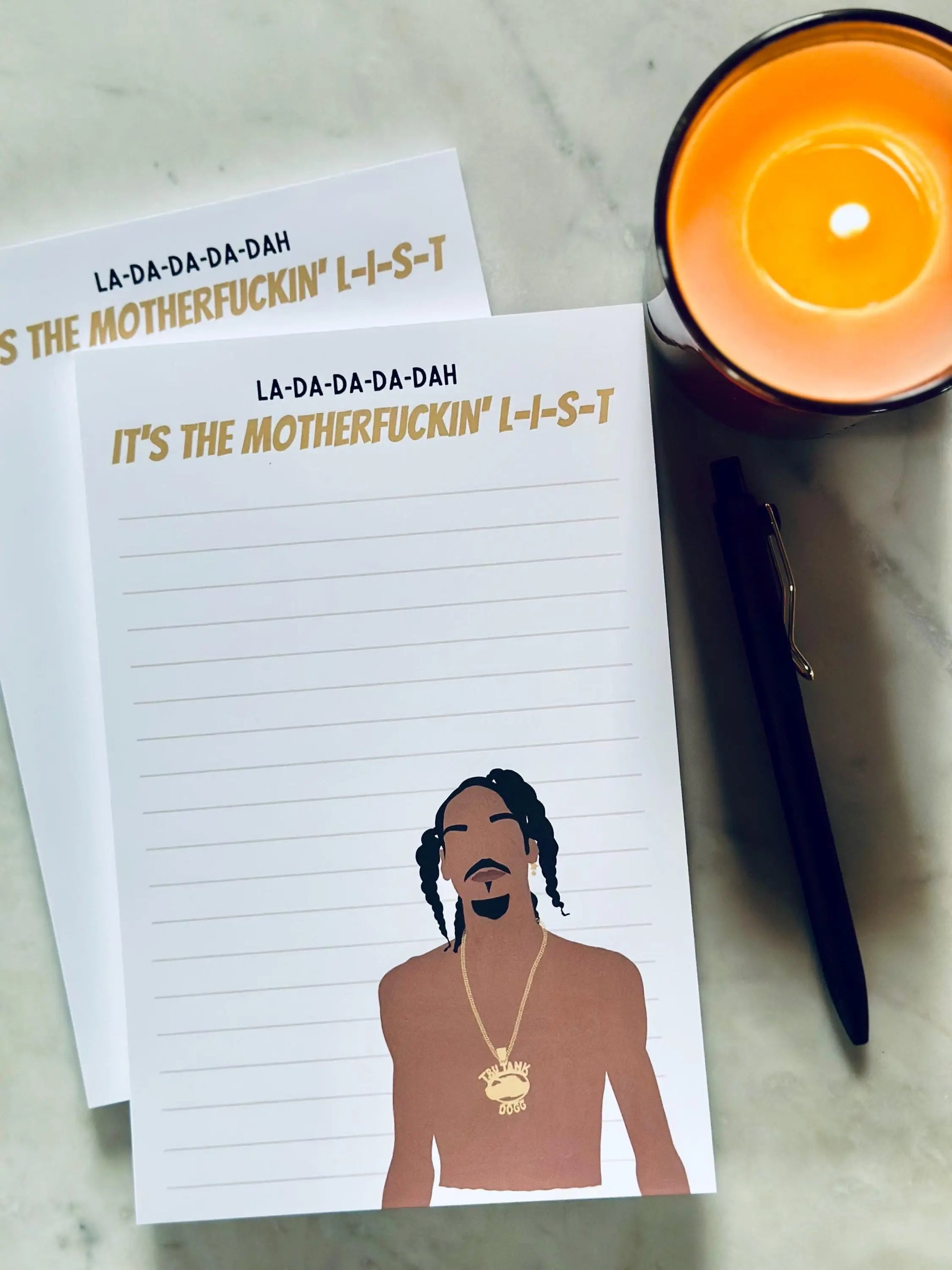 La-Da-Da-Da-Dah, It's the Motherfuckin' L-I-S-T Notepad Half (5.5x8.5") & Quarter Page Notepad, Rap Inspired Notepad maedaymaedaymaeday
