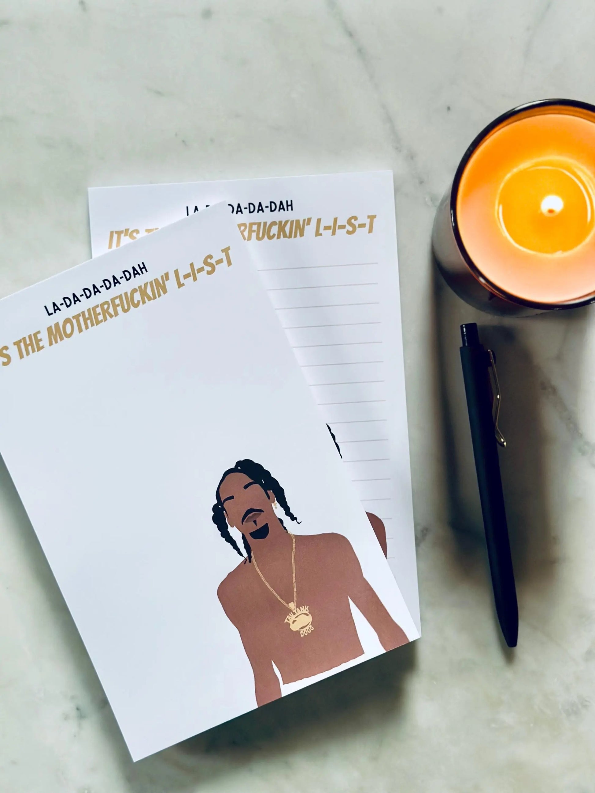 La-Da-Da-Da-Dah, It's the Motherfuckin' L-I-S-T Notepad Half (5.5x8.5") & Quarter Page Notepad, Rap Inspired Notepad maedaymaedaymaeday