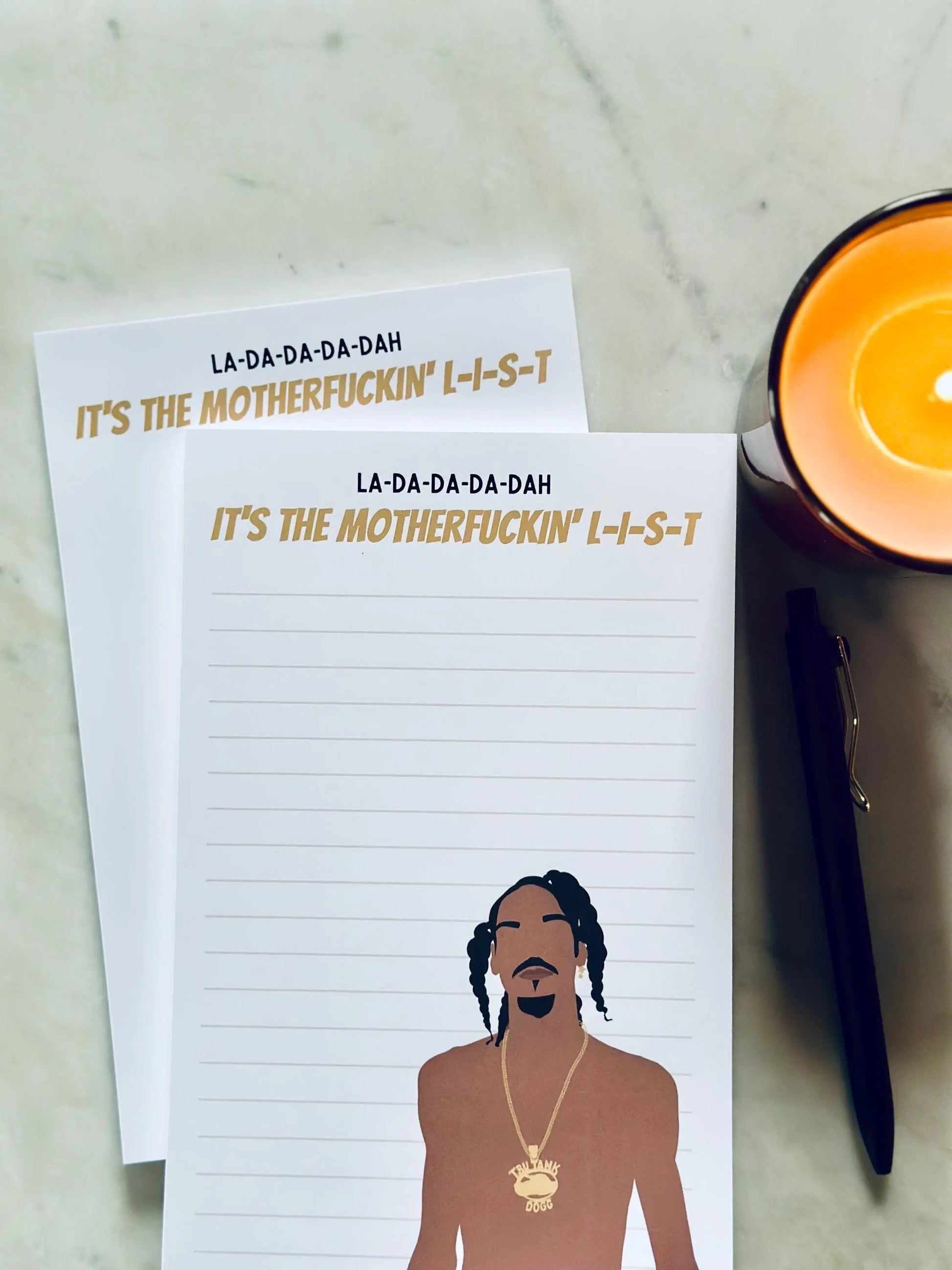 La-Da-Da-Da-Dah, It's the Motherfuckin' L-I-S-T Notepad Half (5.5x8.5") & Quarter Page Notepad, Rap Inspired Notepad maedaymaedaymaeday