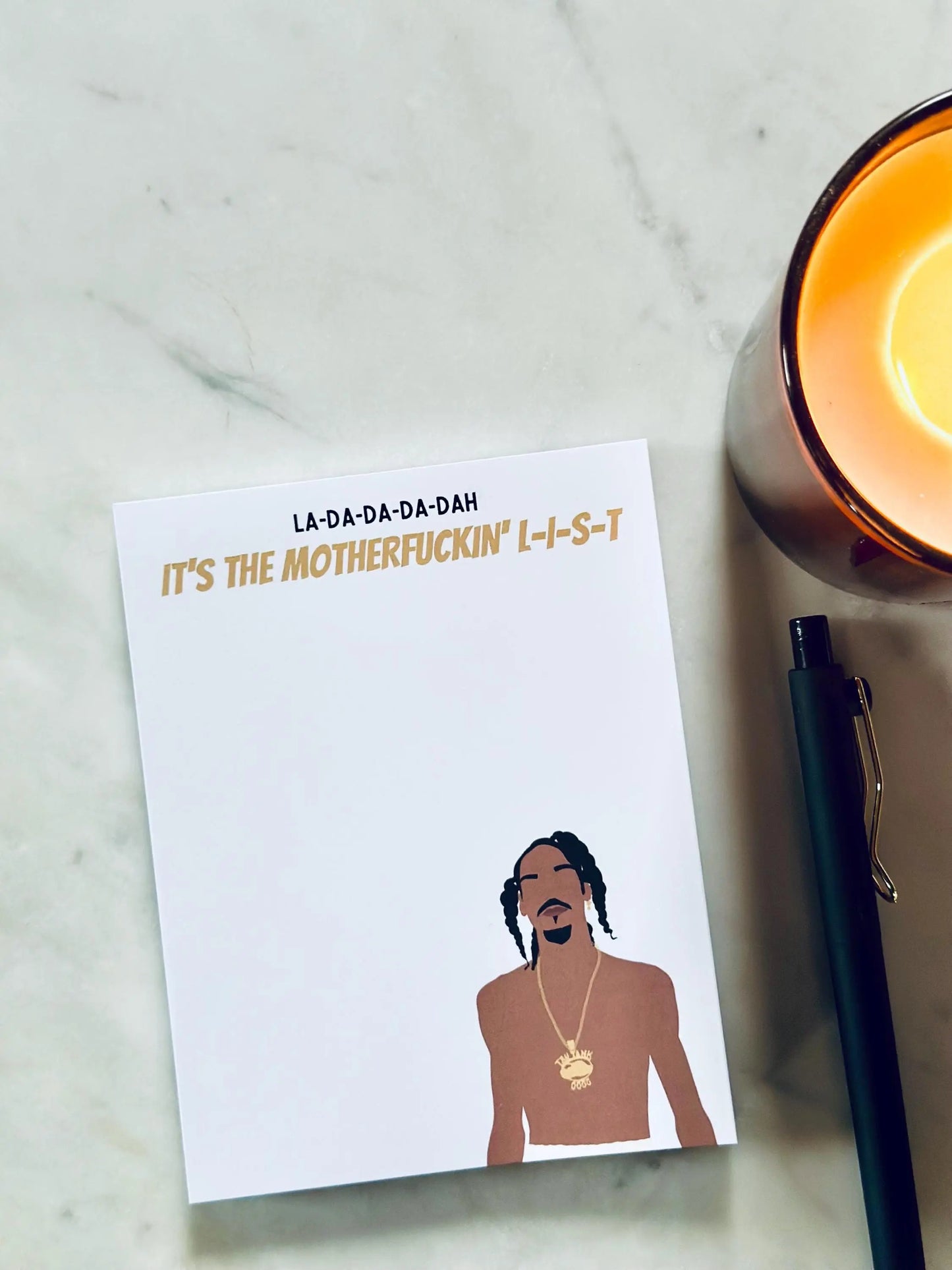 La-Da-Da-Da-Dah, It's the Motherfuckin' L-I-S-T Notepad Half (5.5x8.5") & Quarter Page Notepad, Rap Inspired Notepad maedaymaedaymaeday
