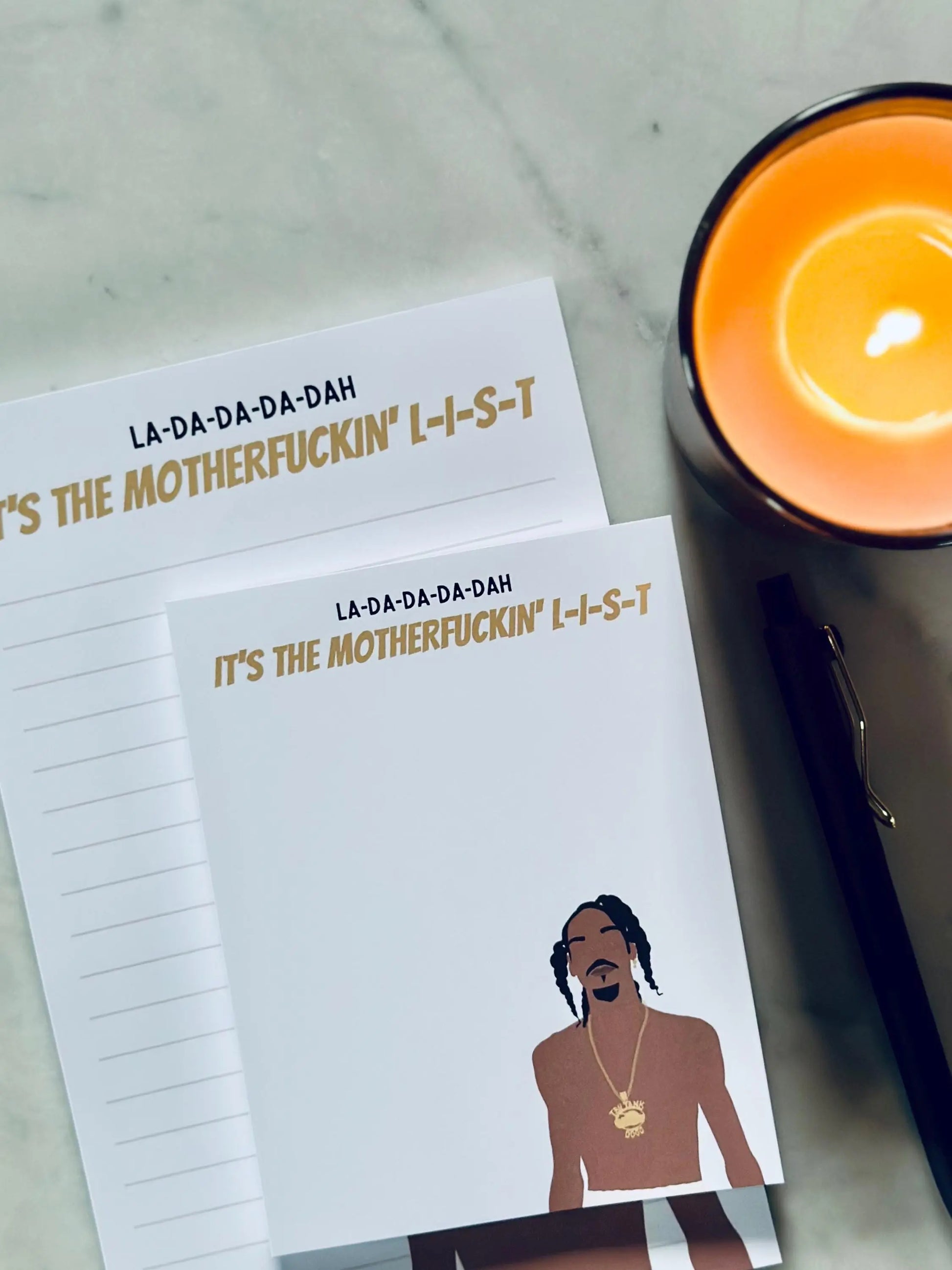 La-Da-Da-Da-Dah, It's the Motherfuckin' L-I-S-T Notepad Half (5.5x8.5") & Quarter Page Notepad, Rap Inspired Notepad maedaymaedaymaeday
