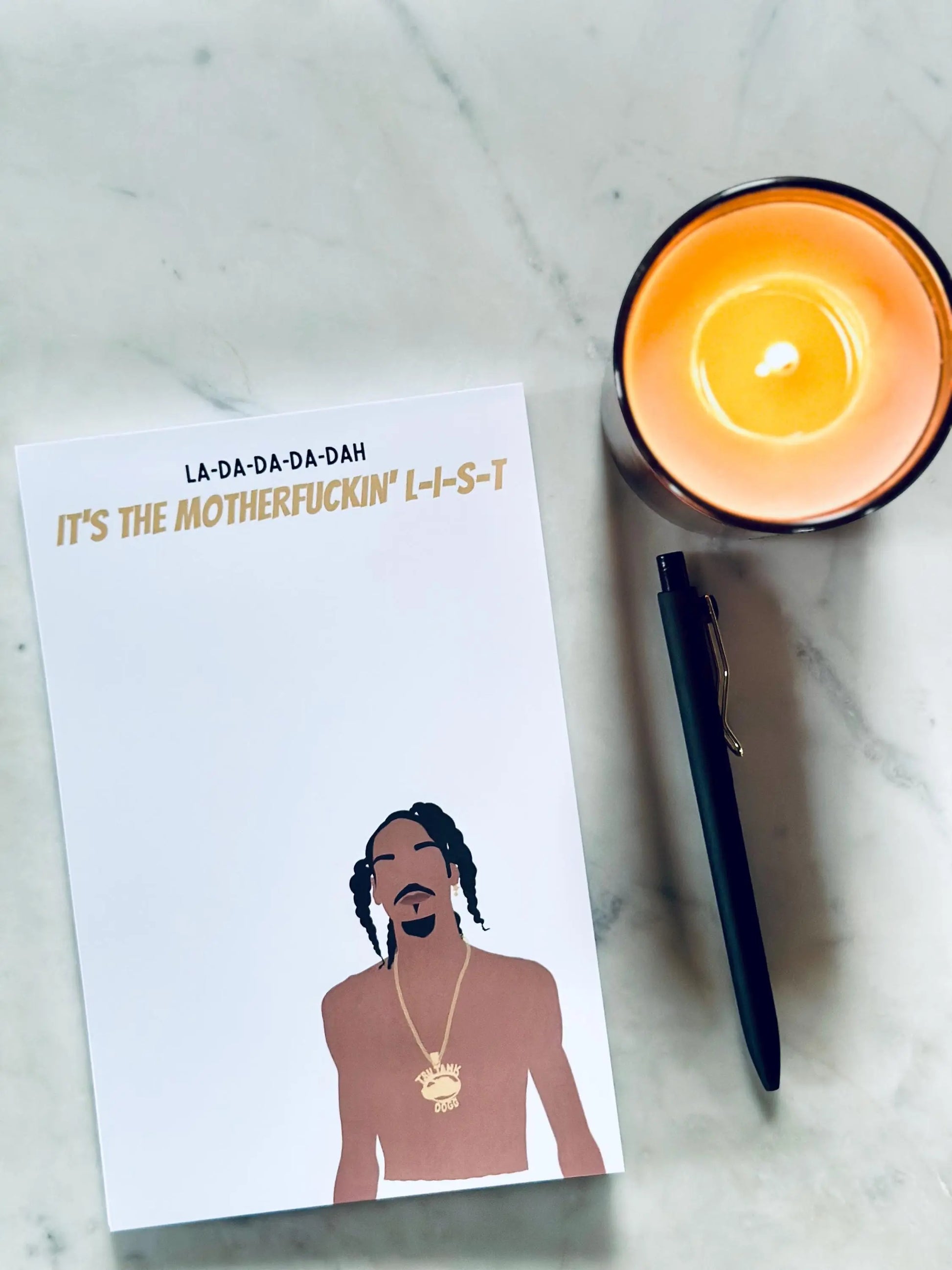 La-Da-Da-Da-Dah, It's the Motherfuckin' L-I-S-T Notepad Half (5.5x8.5") & Quarter Page Notepad, Rap Inspired Notepad maedaymaedaymaeday