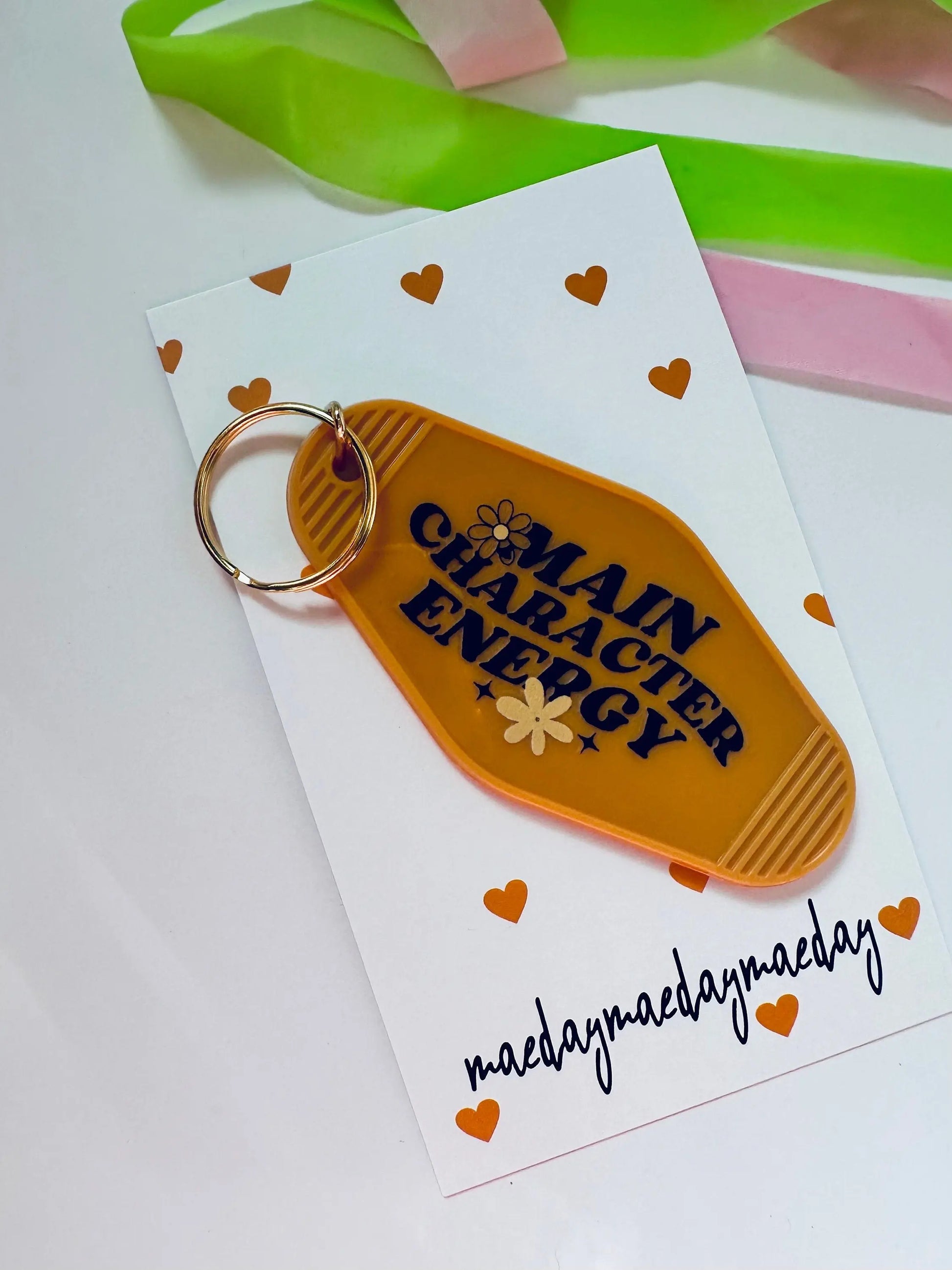 Main Character Energy Vintage Motel Keychain, Cute Retro Hotel Keychain maedaymaedaymaeday