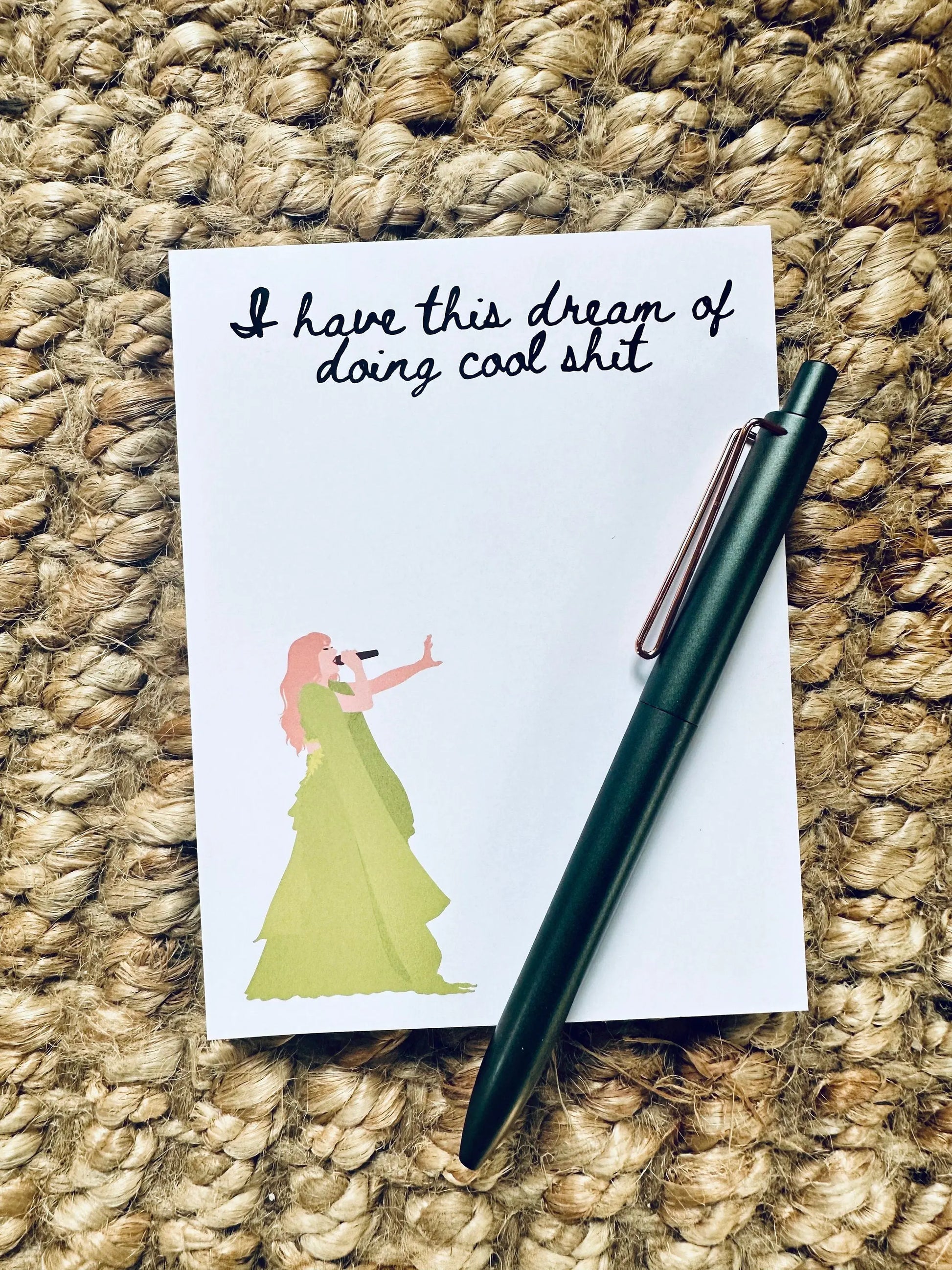 Pop Culture Queen Half (5.5x8.5") & Quarter Page Notepad, Folklore Notepad, Eras Merch, I have this Dream of Doing Cool Shit Notepad, The 1 maedaymaedaymaeday