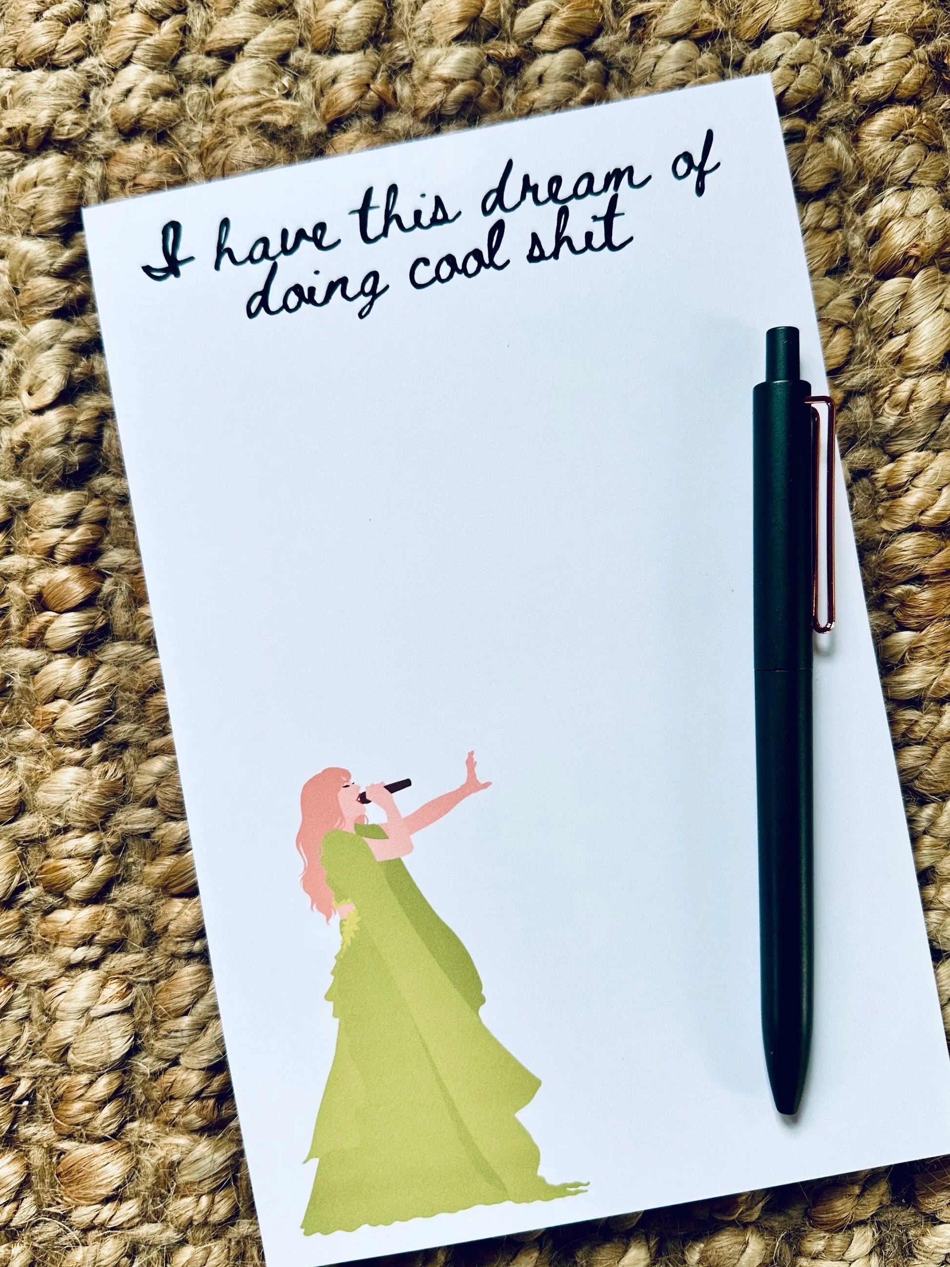 Pop Culture Queen Half (5.5x8.5") & Quarter Page Notepad, Folklore Notepad, Eras Merch, I have this Dream of Doing Cool Shit Notepad, The 1 maedaymaedaymaeday