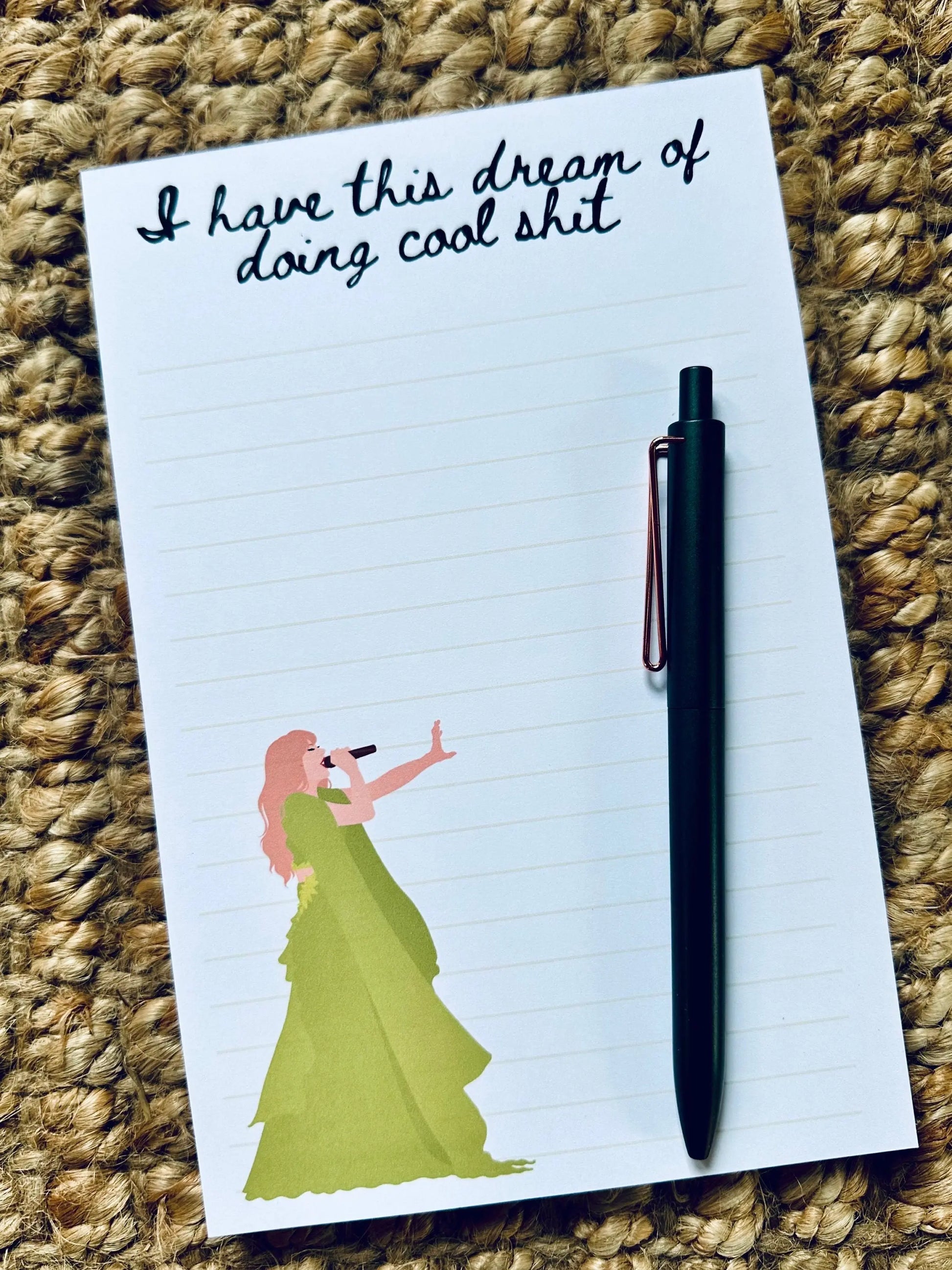 Pop Culture Queen Half (5.5x8.5") & Quarter Page Notepad, Folklore Notepad, Eras Merch, I have this Dream of Doing Cool Shit Notepad, The 1 maedaymaedaymaeday