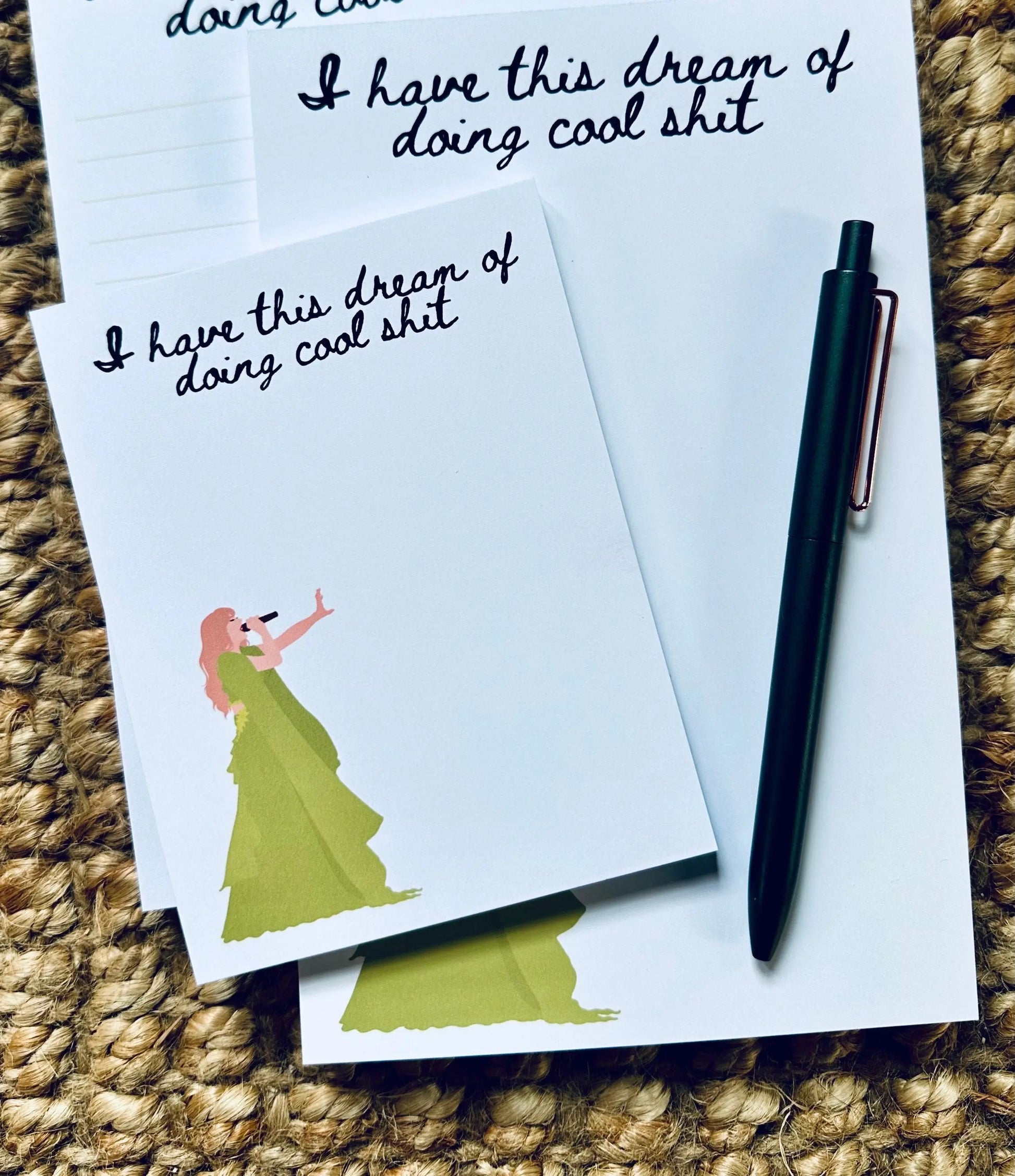 Pop Culture Queen Half (5.5x8.5") & Quarter Page Notepad, Folklore Notepad, Eras Merch, I have this Dream of Doing Cool Shit Notepad, The 1 maedaymaedaymaeday