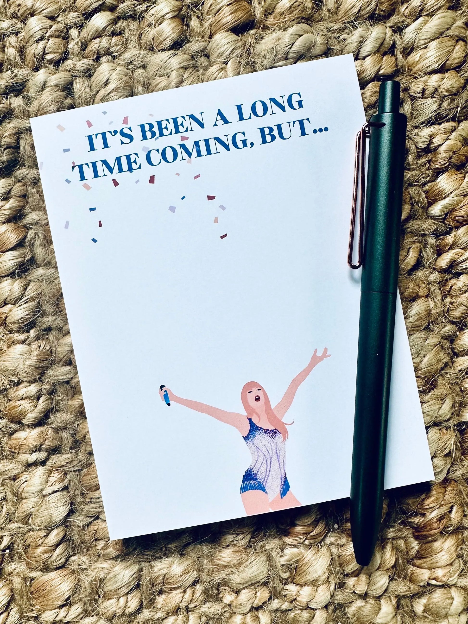 Pop Culture Queen Half (5.5x8.5") & Quarter Page Notepad, Miss Americana Notepad, Eras Merch, It's Been a Long Time Coming, Lover Era, maedaymaedaymaeday