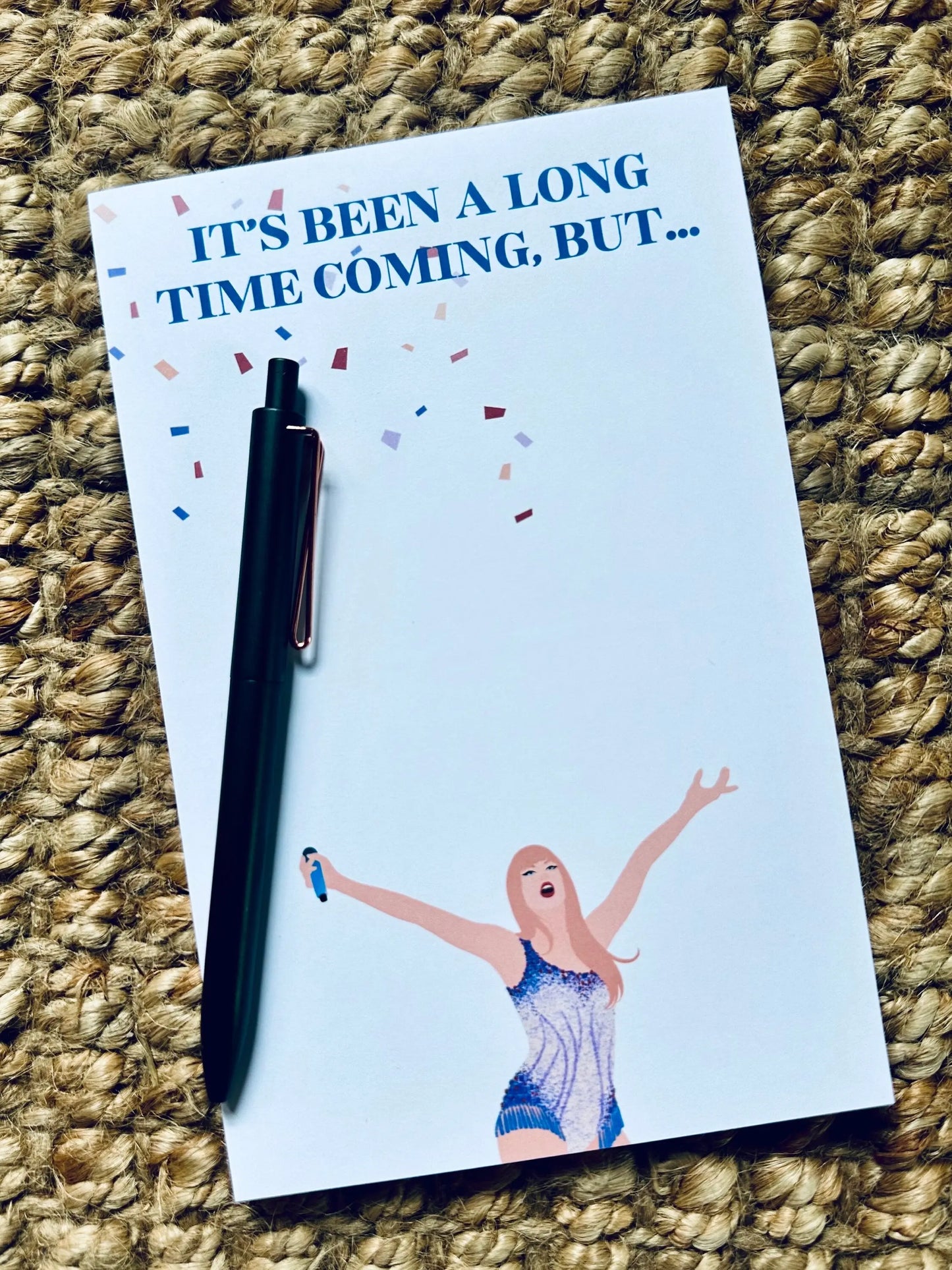 Pop Culture Queen Half (5.5x8.5") & Quarter Page Notepad, Miss Americana Notepad, Eras Merch, It's Been a Long Time Coming, Lover Era, maedaymaedaymaeday