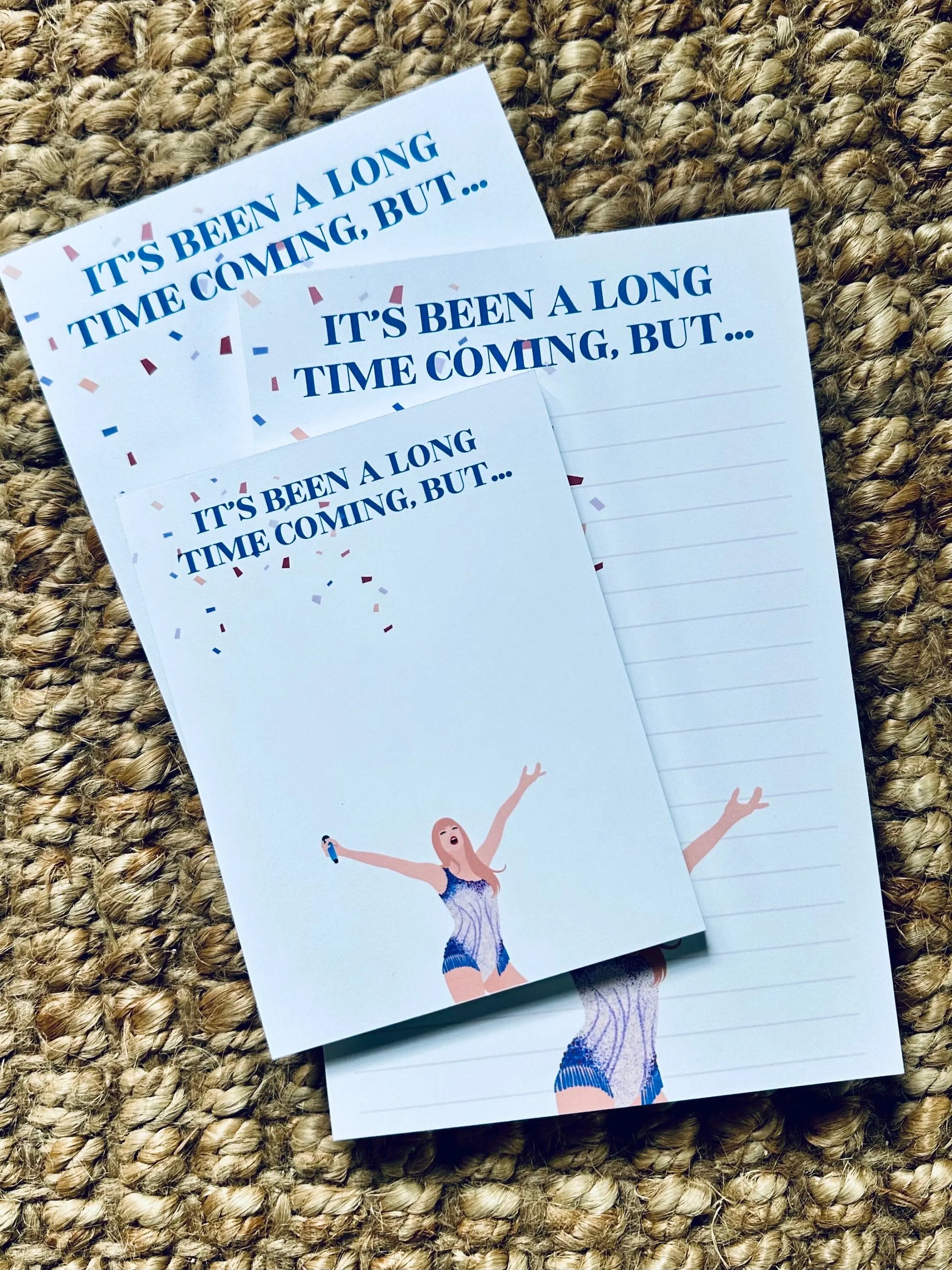 Pop Culture Queen Half (5.5x8.5") & Quarter Page Notepad, Miss Americana Notepad, Eras Merch, It's Been a Long Time Coming, Lover Era, maedaymaedaymaeday