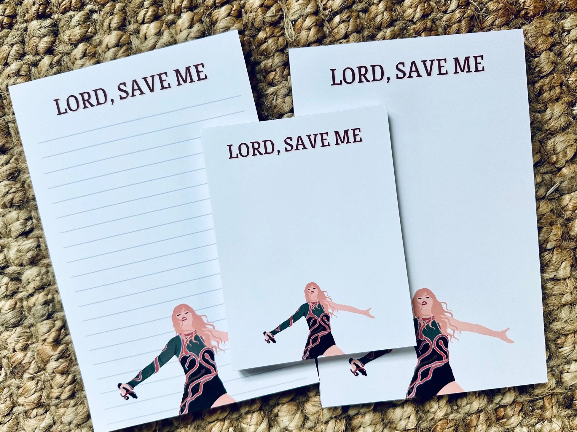 Pop Culture Queen Half (5.5x8.5") & Quarter Page Notepad, Reputation Era Merch, Lord Save Me Don't Blame Me Notepad, TS Take me to Church maedaymaedaymaeday
