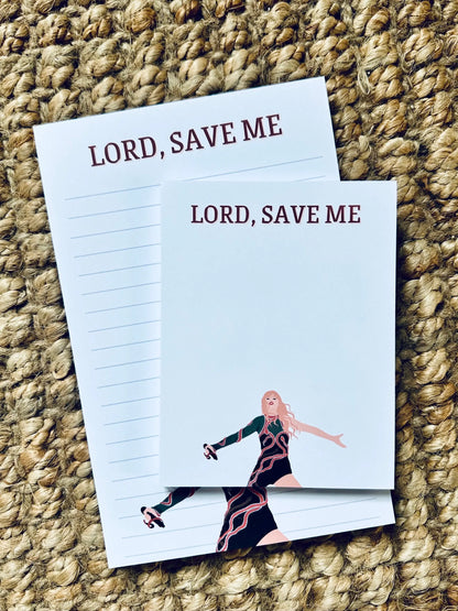 Pop Culture Queen Half (5.5x8.5") & Quarter Page Notepad, Reputation Era Merch, Lord Save Me Don't Blame Me Notepad, TS Take me to Church maedaymaedaymaeday