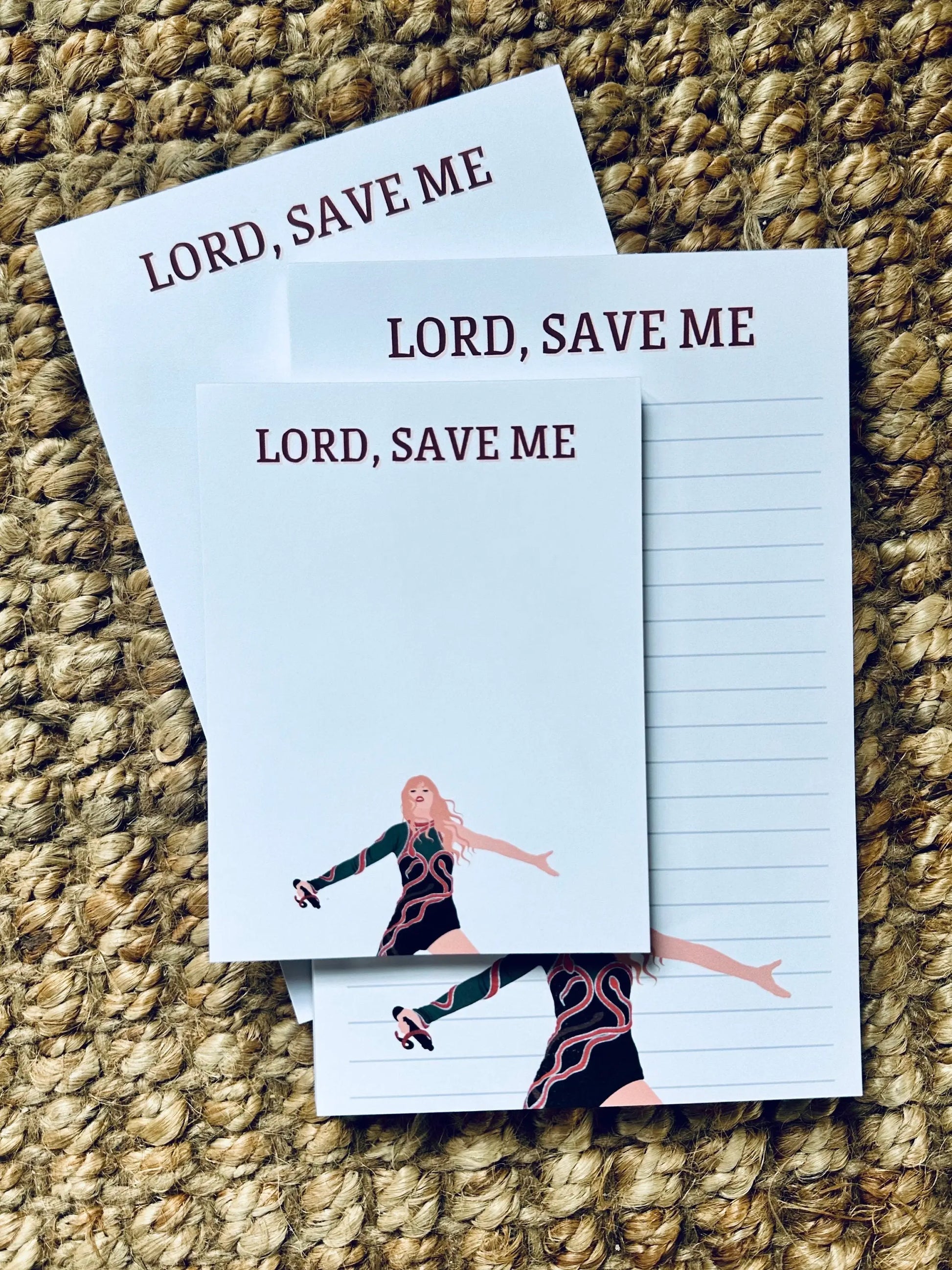 Pop Culture Queen Half (5.5x8.5") & Quarter Page Notepad, Reputation Era Merch, Lord Save Me Don't Blame Me Notepad, TS Take me to Church maedaymaedaymaeday