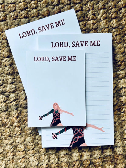 Pop Culture Queen Half (5.5x8.5") & Quarter Page Notepad, Reputation Era Merch, Lord Save Me Don't Blame Me Notepad, TS Take me to Church maedaymaedaymaeday