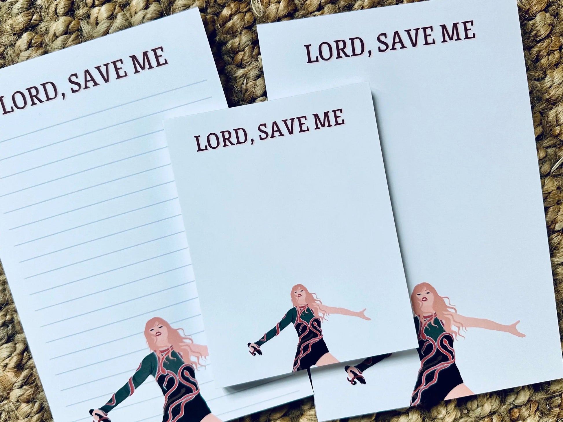 Pop Culture Queen Half (5.5x8.5") & Quarter Page Notepad, Reputation Era Merch, Lord Save Me Don't Blame Me Notepad, TS Take me to Church maedaymaedaymaeday