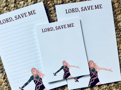 Pop Culture Queen Half (5.5x8.5") & Quarter Page Notepad, Reputation Era Merch, Lord Save Me Don't Blame Me Notepad, TS Take me to Church maedaymaedaymaeday