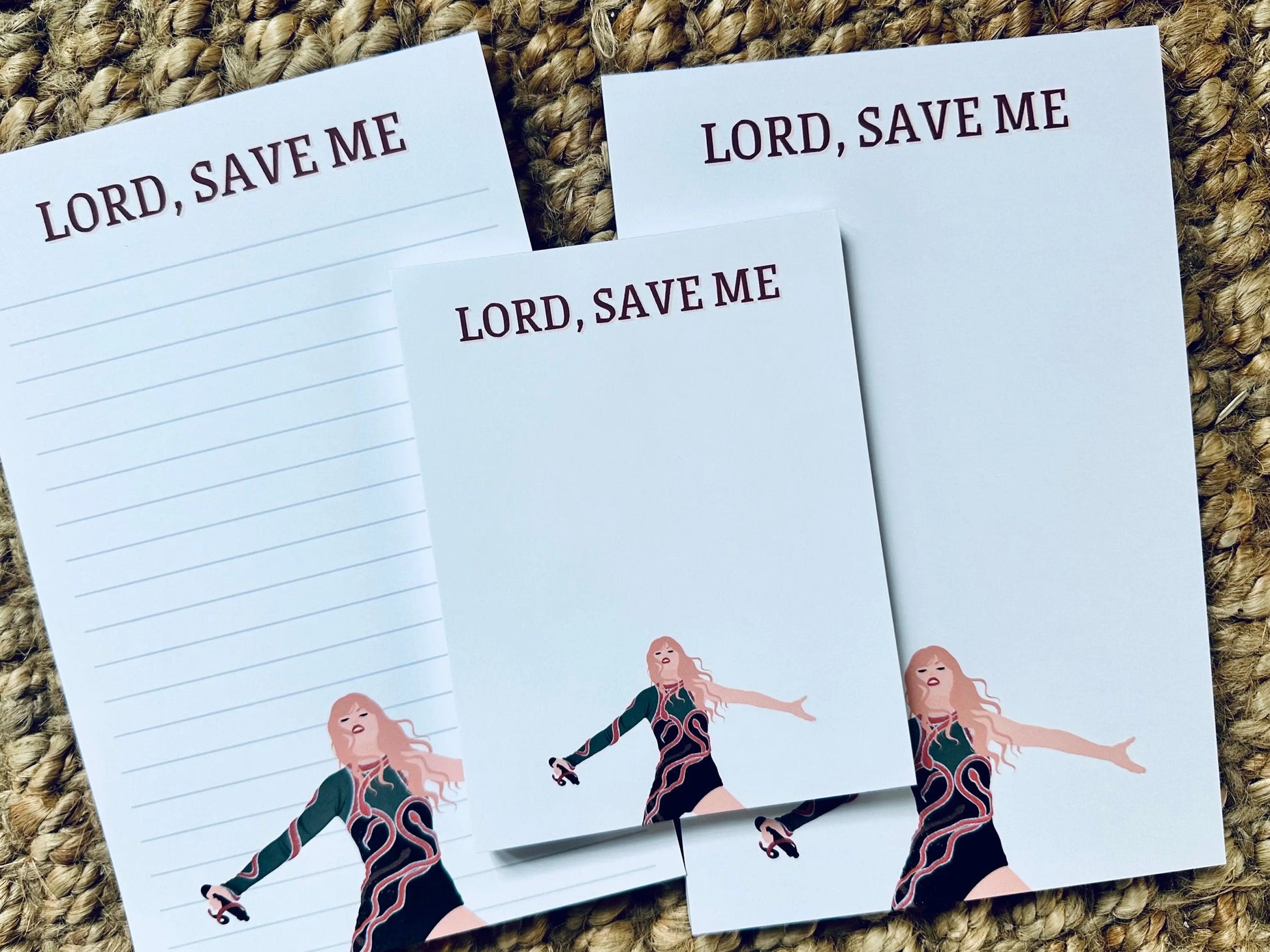 Pop Culture Queen Half (5.5x8.5") & Quarter Page Notepad, Reputation Era Merch, Lord Save Me Don't Blame Me Notepad, TS Take me to Church maedaymaedaymaeday