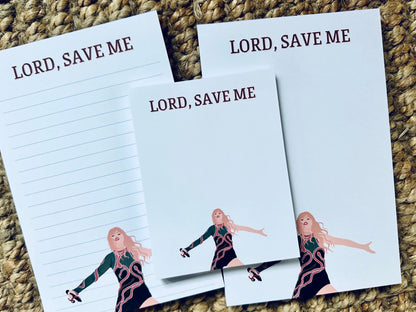 Pop Culture Queen Half (5.5x8.5") & Quarter Page Notepad, Reputation Era Merch, Lord Save Me Don't Blame Me Notepad, TS Take me to Church maedaymaedaymaeday