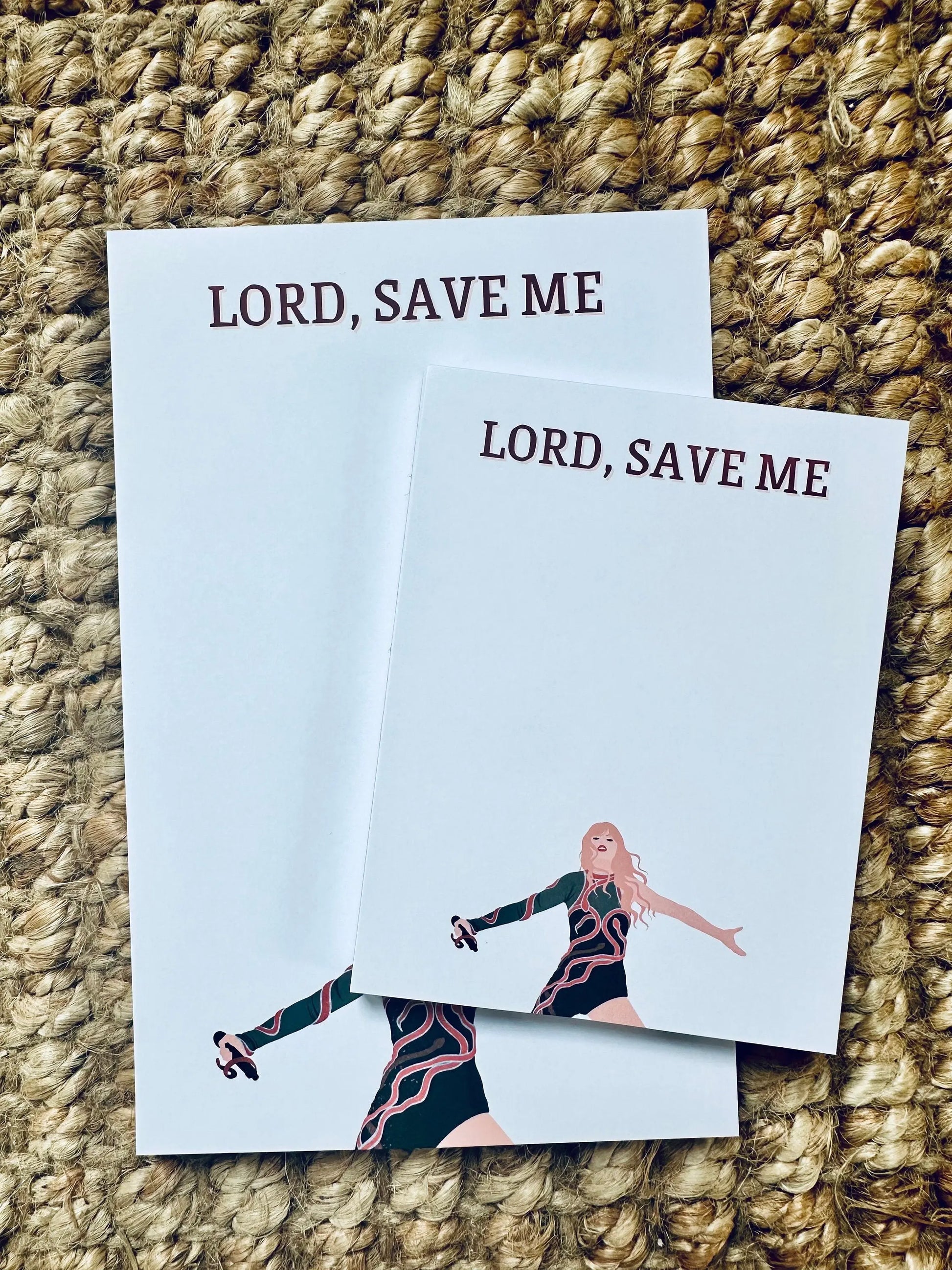 Pop Culture Queen Half (5.5x8.5") & Quarter Page Notepad, Reputation Era Merch, Lord Save Me Don't Blame Me Notepad, TS Take me to Church maedaymaedaymaeday