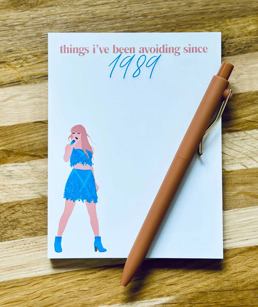 Pop Culture Queen Quarter Page Notepad, 1989 Notepad, Things I've Been Avoiding Since Notepad Era, Eras Merch, 5.5x4.25 50 Page Notepad maedaymaedaymaeday