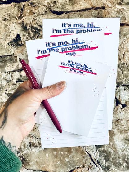 Pop Culture Queen Quarter Page Notepad, It's me, Hi, I'm the Problem it's Me, Midnights Anti-hero Era Merch, Half & Quarter 50 Page Notepad maedaymaedaymaeday