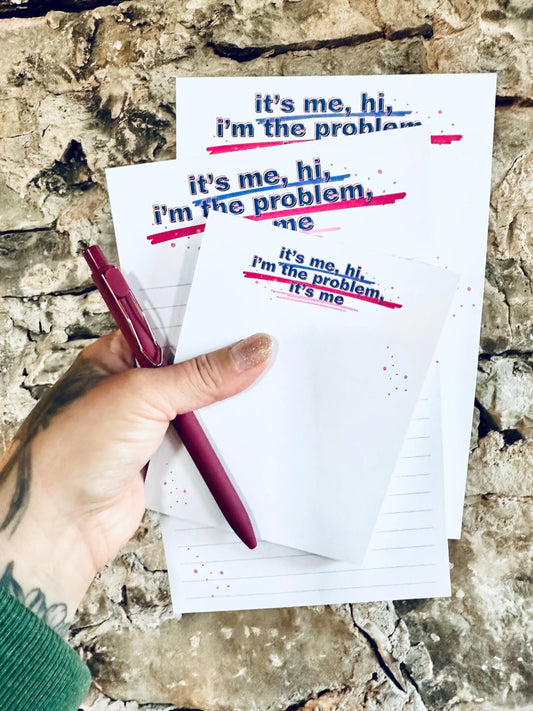 Pop Culture Queen Quarter Page Notepad, It's me, Hi, I'm the Problem it's Me, Midnights Anti-hero Era Merch, Half & Quarter 50 Page Notepad maedaymaedaymaeday