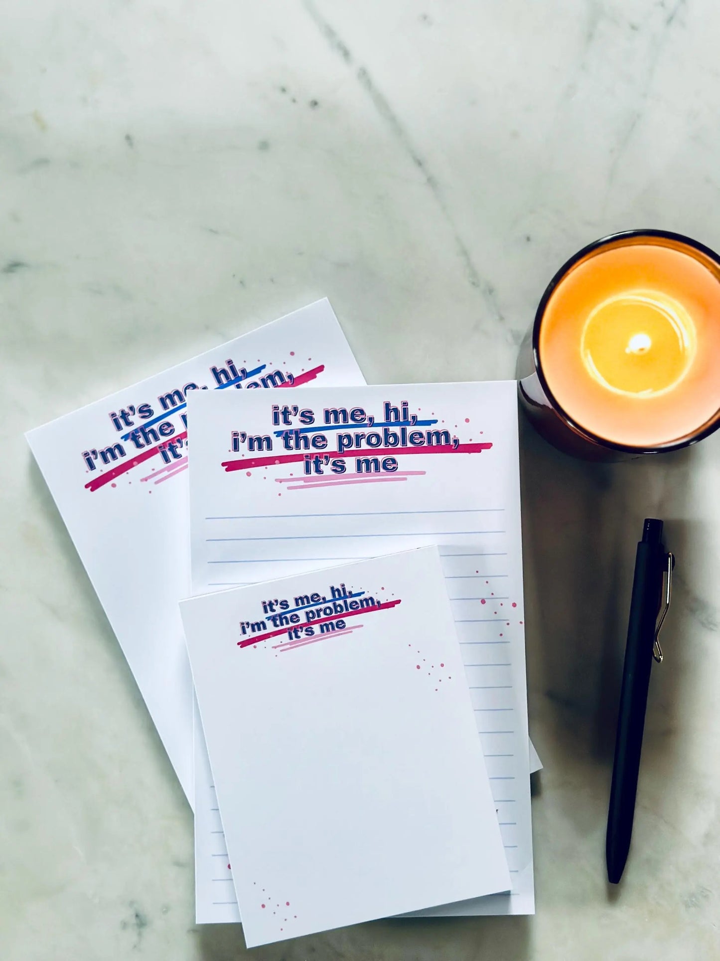 Pop Culture Queen Quarter Page Notepad, It's me, Hi, I'm the Problem it's Me, Midnights Anti-hero Era Merch, Half & Quarter 50 Page Notepad maedaymaedaymaeday