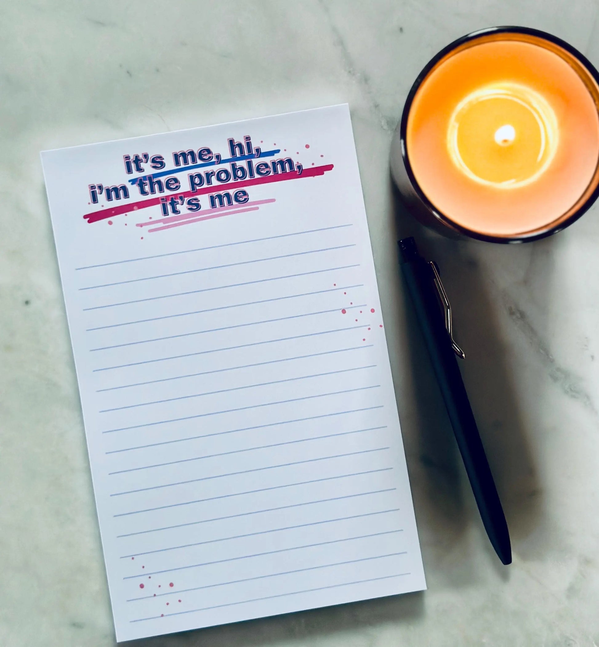 Pop Culture Queen Quarter Page Notepad, It's me, Hi, I'm the Problem it's Me, Midnights Anti-hero Era Merch, Half & Quarter 50 Page Notepad maedaymaedaymaeday
