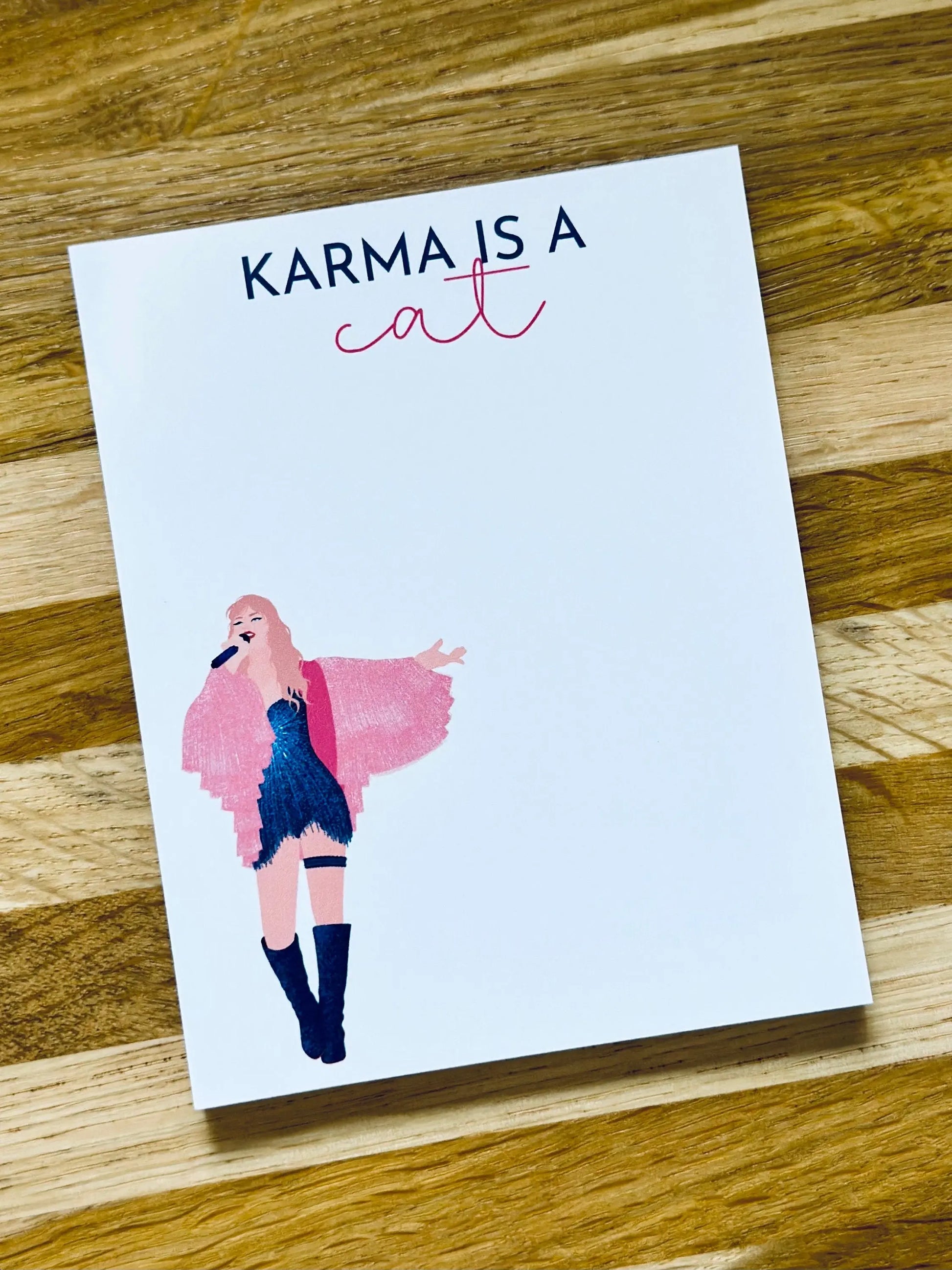 Pop Culture Queen Quarter Page Notepad, Midnights Notepad, Karma is a Cat, In My Notepad Era, Eras Merch, 5.5x4.25 50 Page Notepad