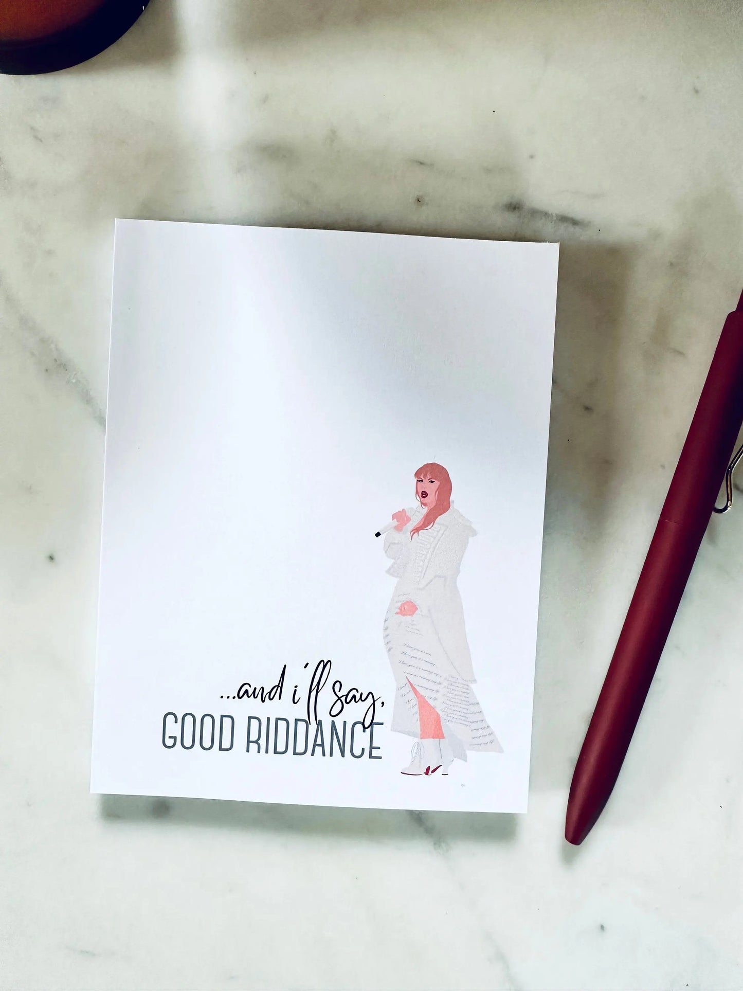 Pop Culture Queen Quarter Page Notepad, TTPD, Smallest Man who Ever Lived Inspired Good Riddance, Eras Merch, 5.5x4.25 50 Page Notepad