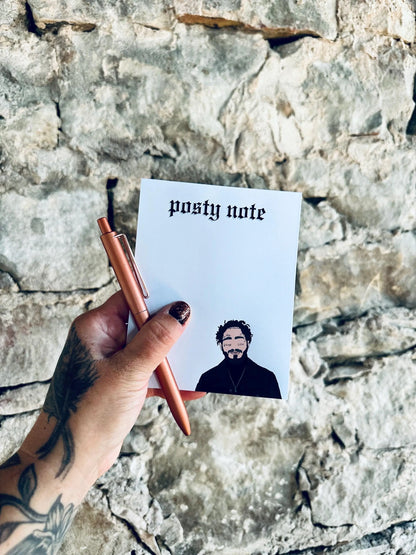 Posty Note Notepad, Malone Inspired Quarter Page Notepad, Fortnight Eras Merch, 5.5x4.25 50 Page Notepad maedaymaedaymaeday