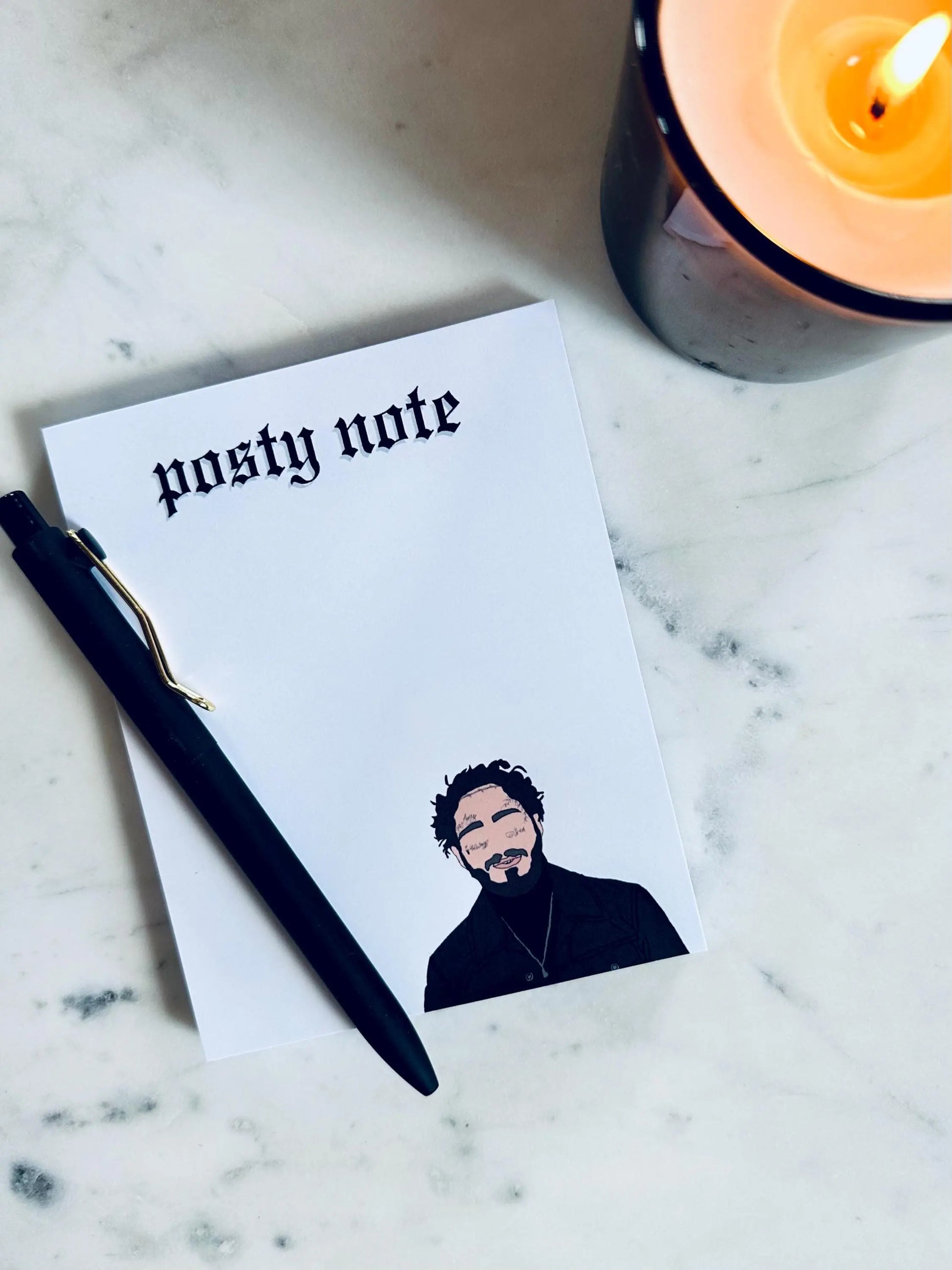 Posty Note Notepad, Malone Inspired Quarter Page Notepad, Fortnight Eras Merch, 5.5x4.25 50 Page Notepad maedaymaedaymaeday