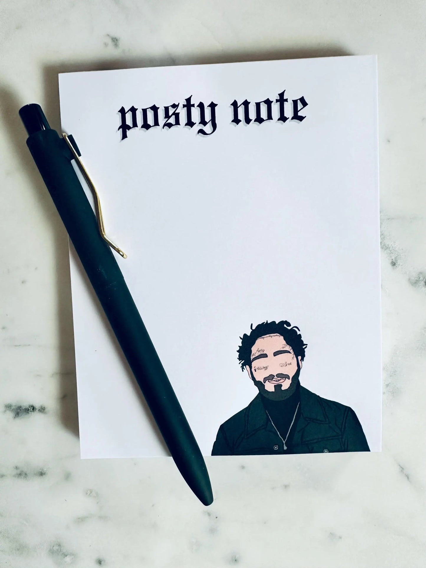 Posty Note Notepad, Malone Inspired Quarter Page Notepad, Fortnight Eras Merch, 5.5x4.25 50 Page Notepad maedaymaedaymaeday