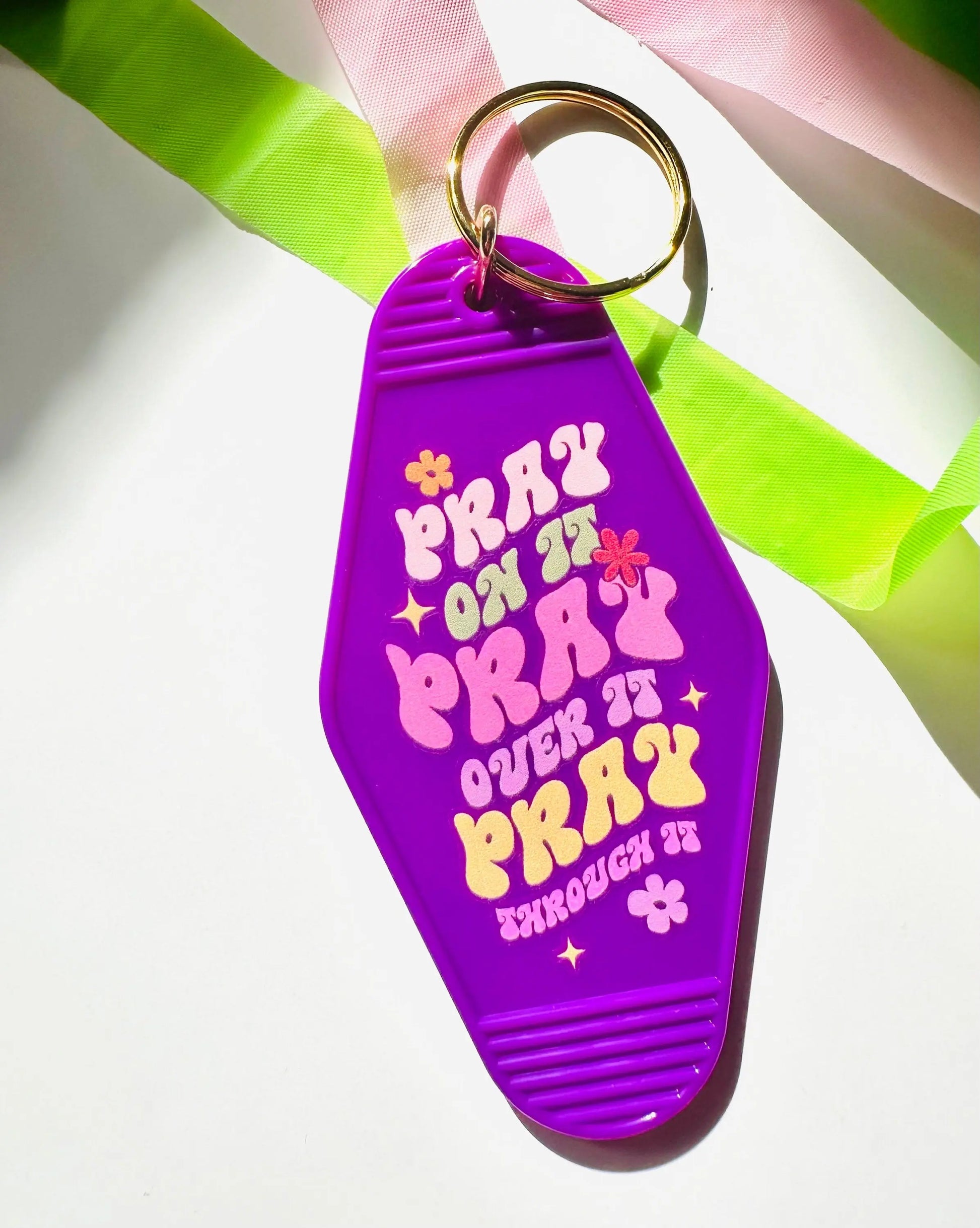 Pray on it, Pray Over it, Pray Through it Vintage Motel Keychain, Pray/Religious Retro Hotel Keychain maedaymaedaymaeday