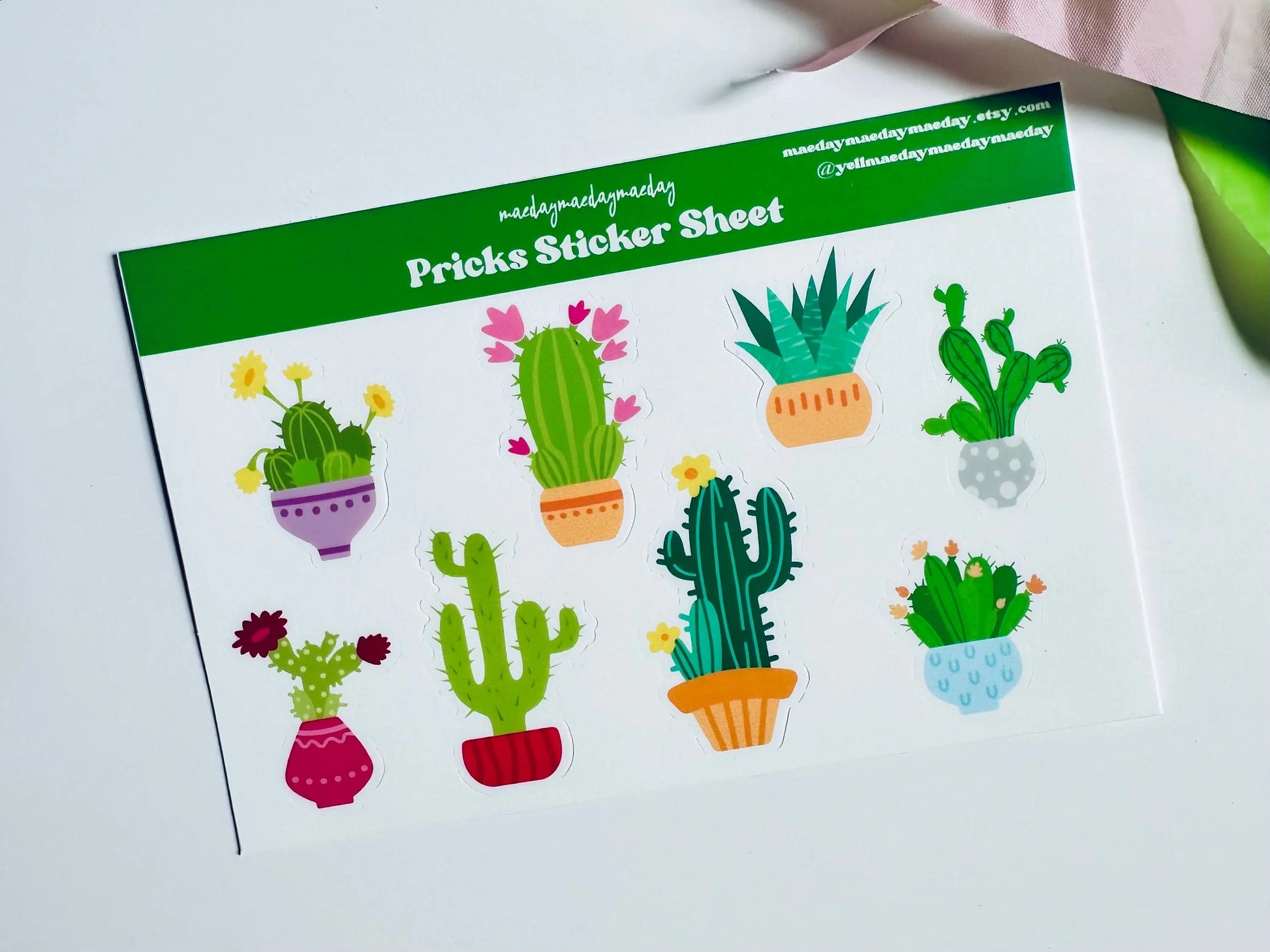 Potted Pricks Sticker Sheet, Potted Cactus/Succulent Stickers, House Plant, Plant Mom Aesthetic, Planning & Journaling Stickers Weatherproof maedaymaedaymaeday