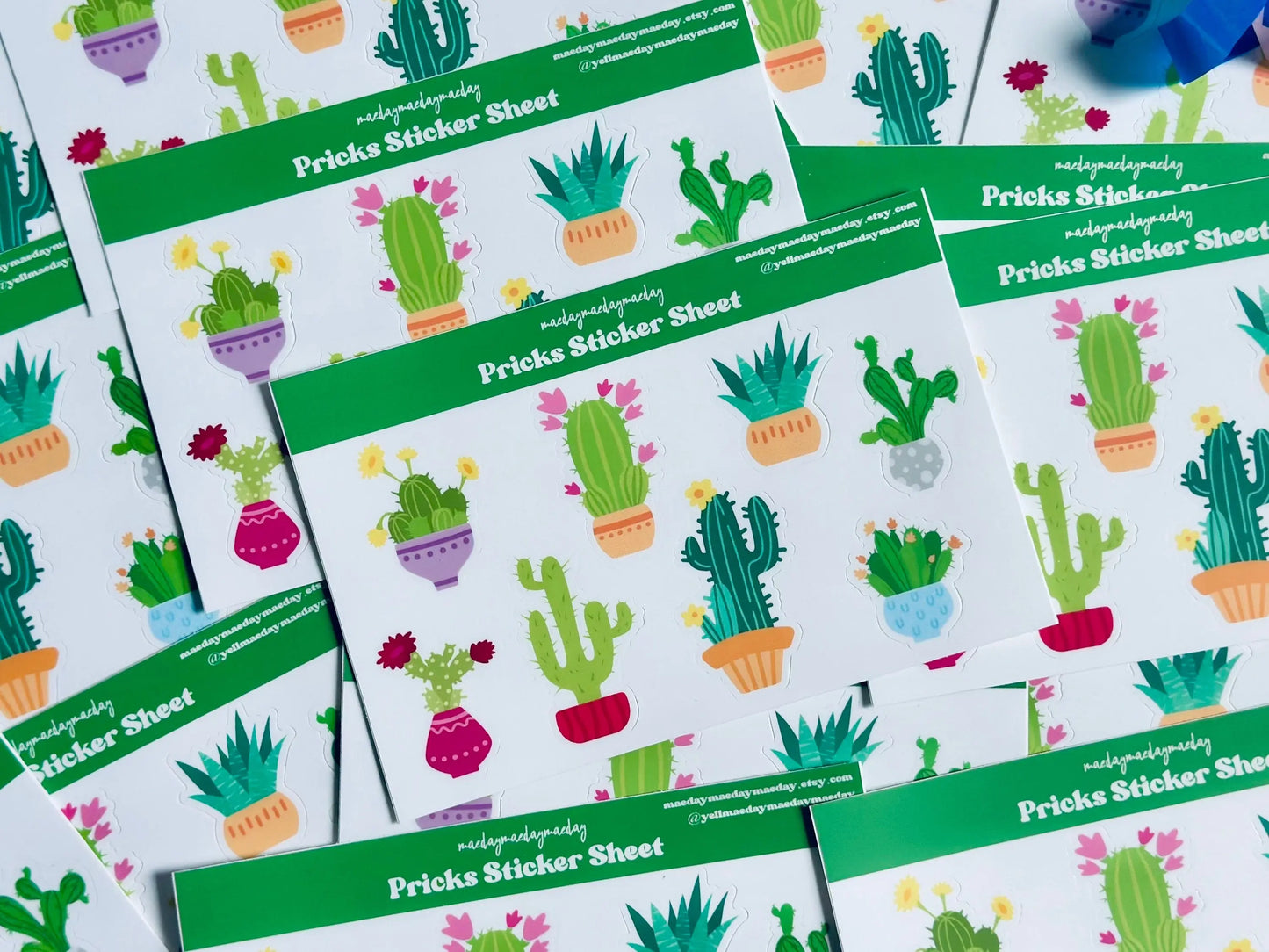 Potted Pricks Sticker Sheet, Potted Cactus/Succulent Stickers, House Plant, Plant Mom Aesthetic, Planning & Journaling Stickers Weatherproof maedaymaedaymaeday