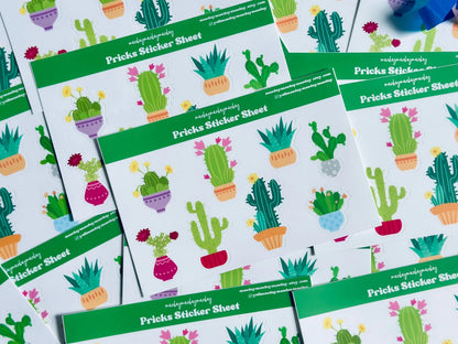 Potted Pricks Sticker Sheet, Potted Cactus/Succulent Stickers, House Plant, Plant Mom Aesthetic, Planning & Journaling Stickers Weatherproof maedaymaedaymaeday