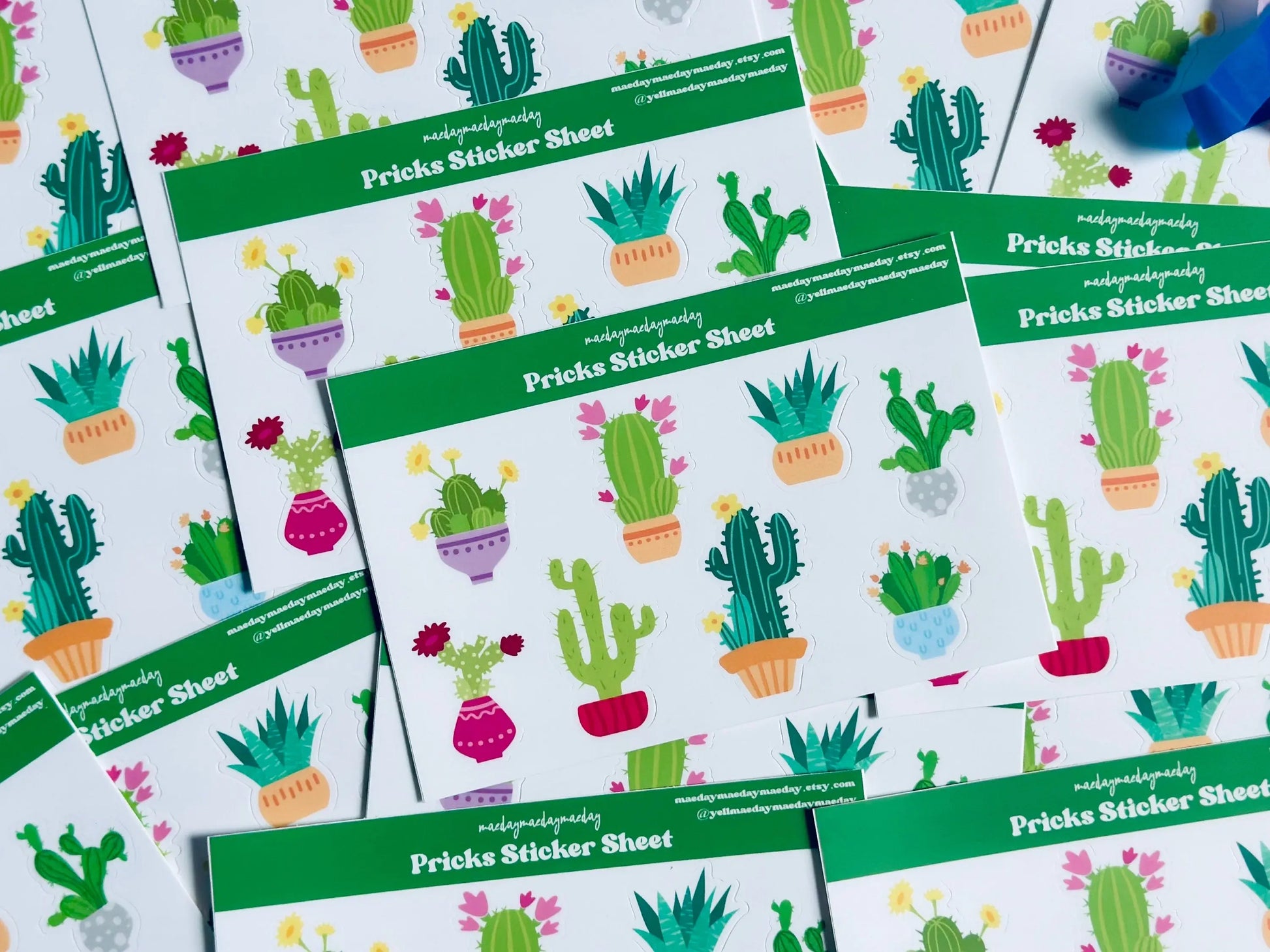 Potted Pricks Sticker Sheet, Potted Cactus/Succulent Stickers, House Plant, Plant Mom Aesthetic, Planning & Journaling Stickers Weatherproof maedaymaedaymaeday